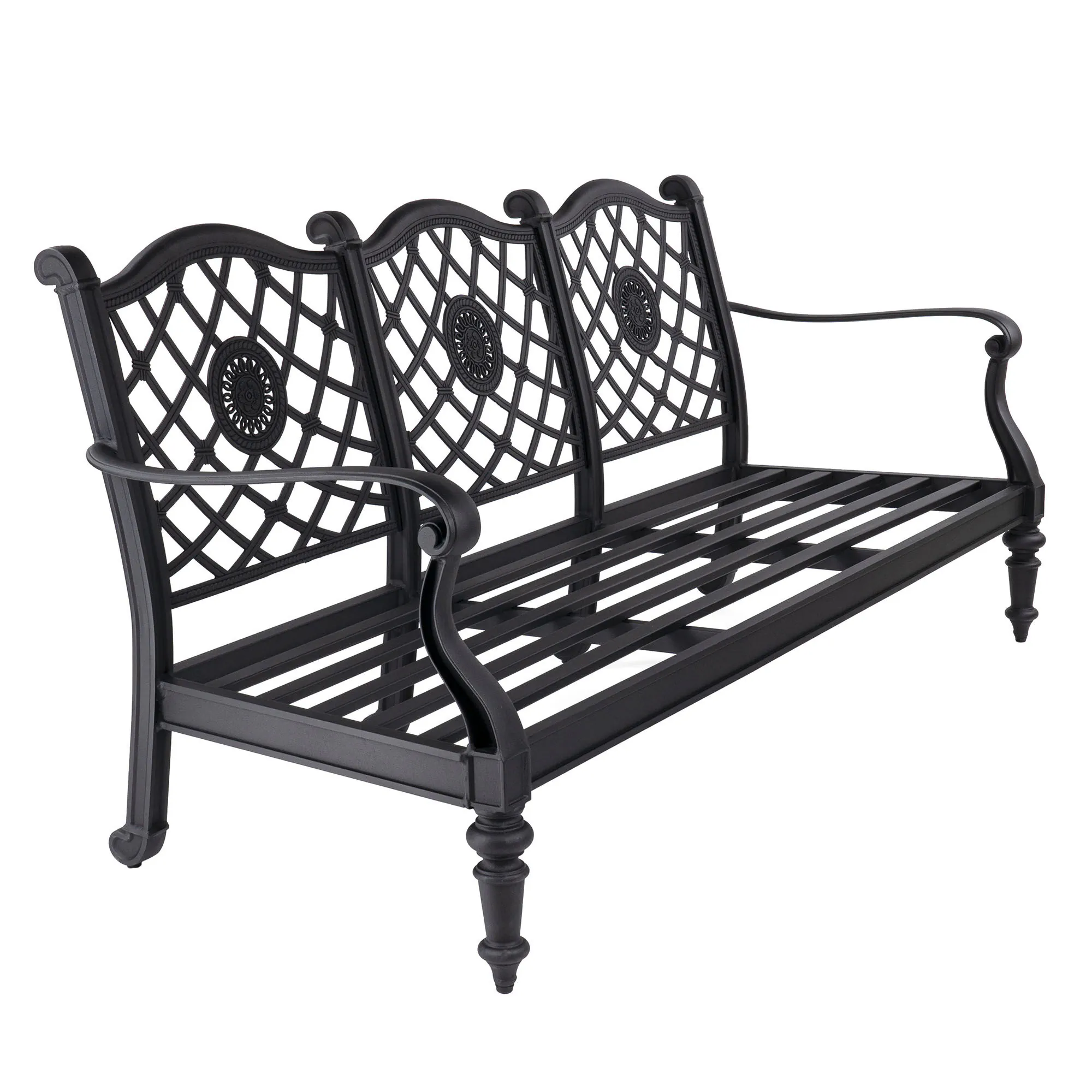 Loungesoffa Svart Aluminium Florence 3-sits