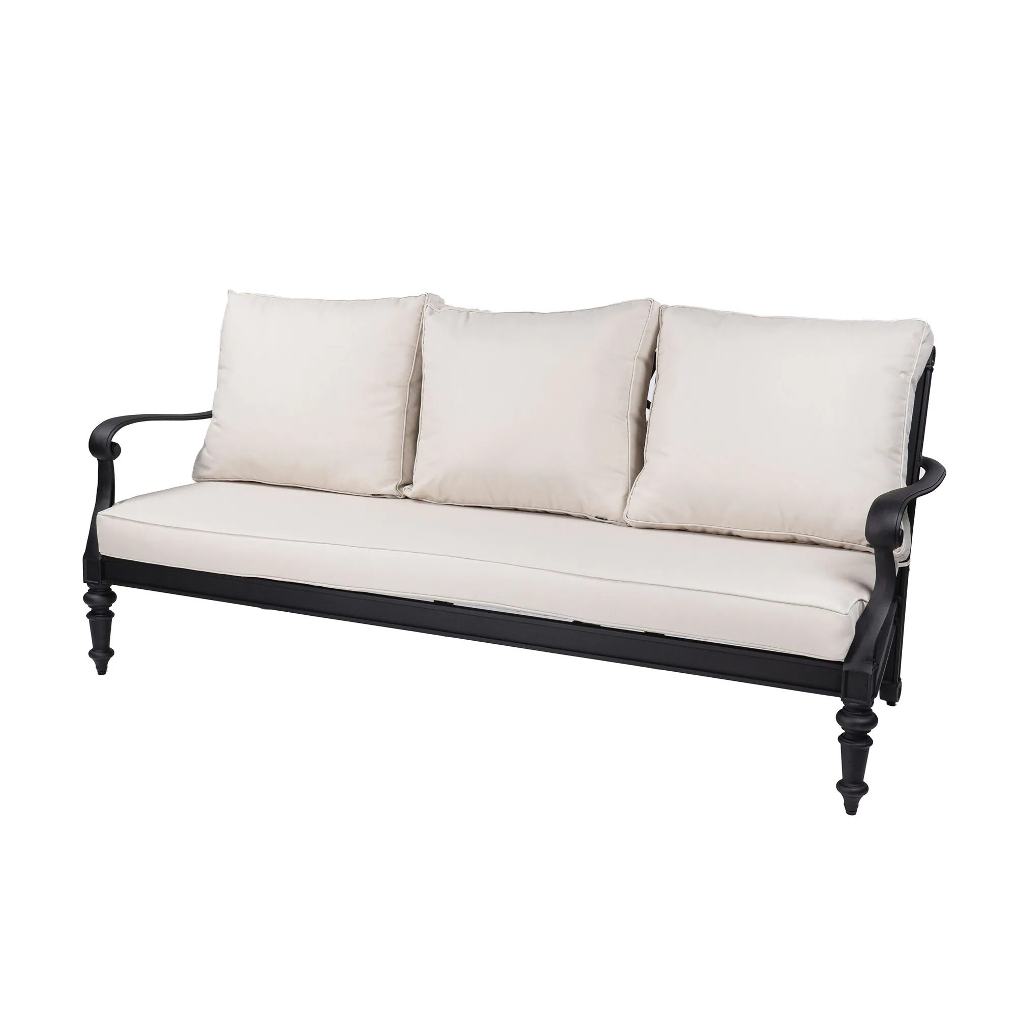 Loungesoffa Svart Aluminium Florence 3-sits