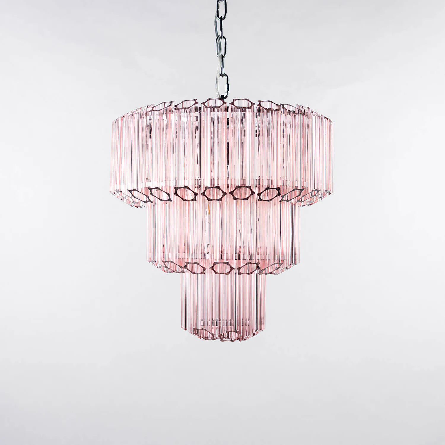 Kristallkrona Ø44xH43 Krom/Rosa - Lucca