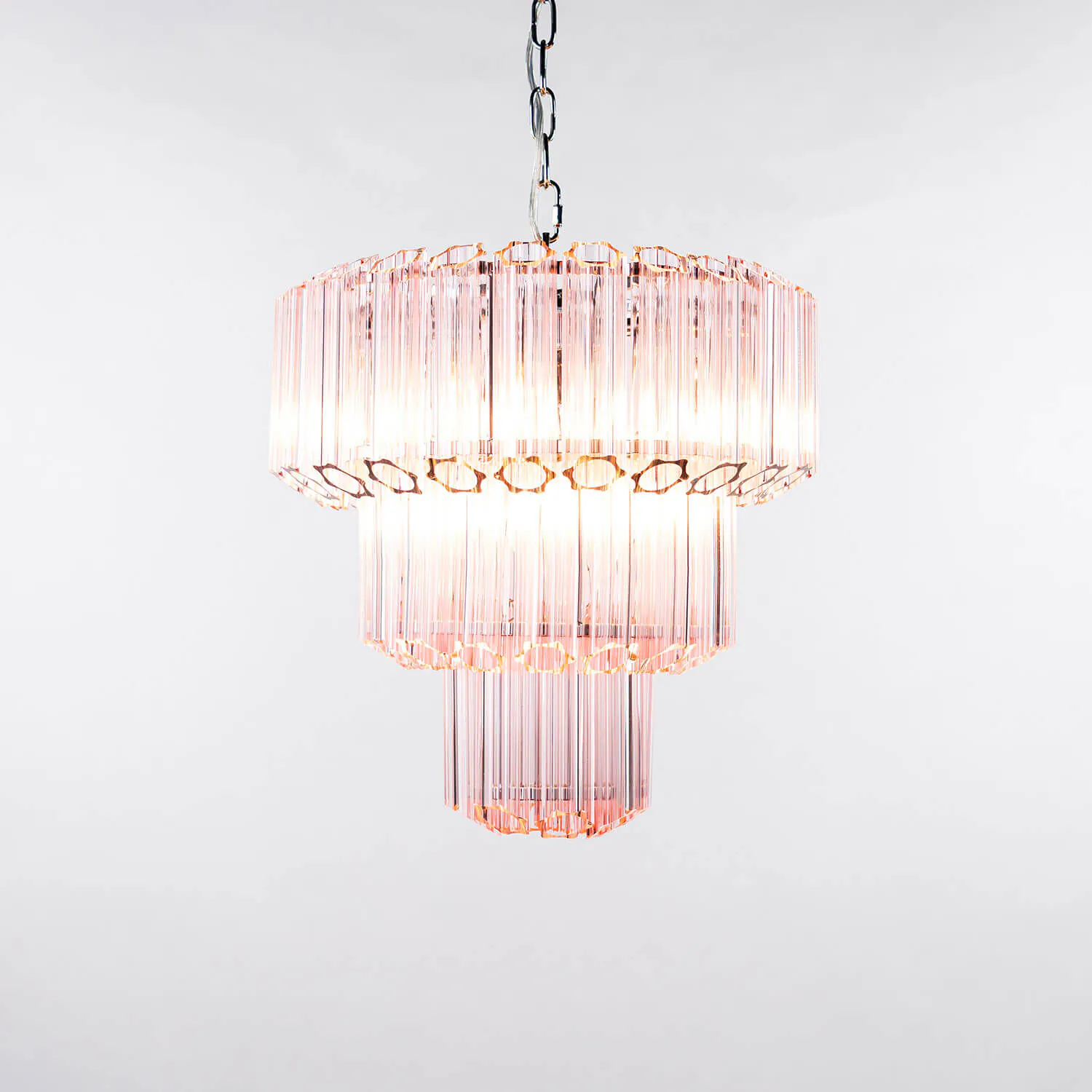 Kristallkrona Ø44xH43 Krom/Rosa - Lucca