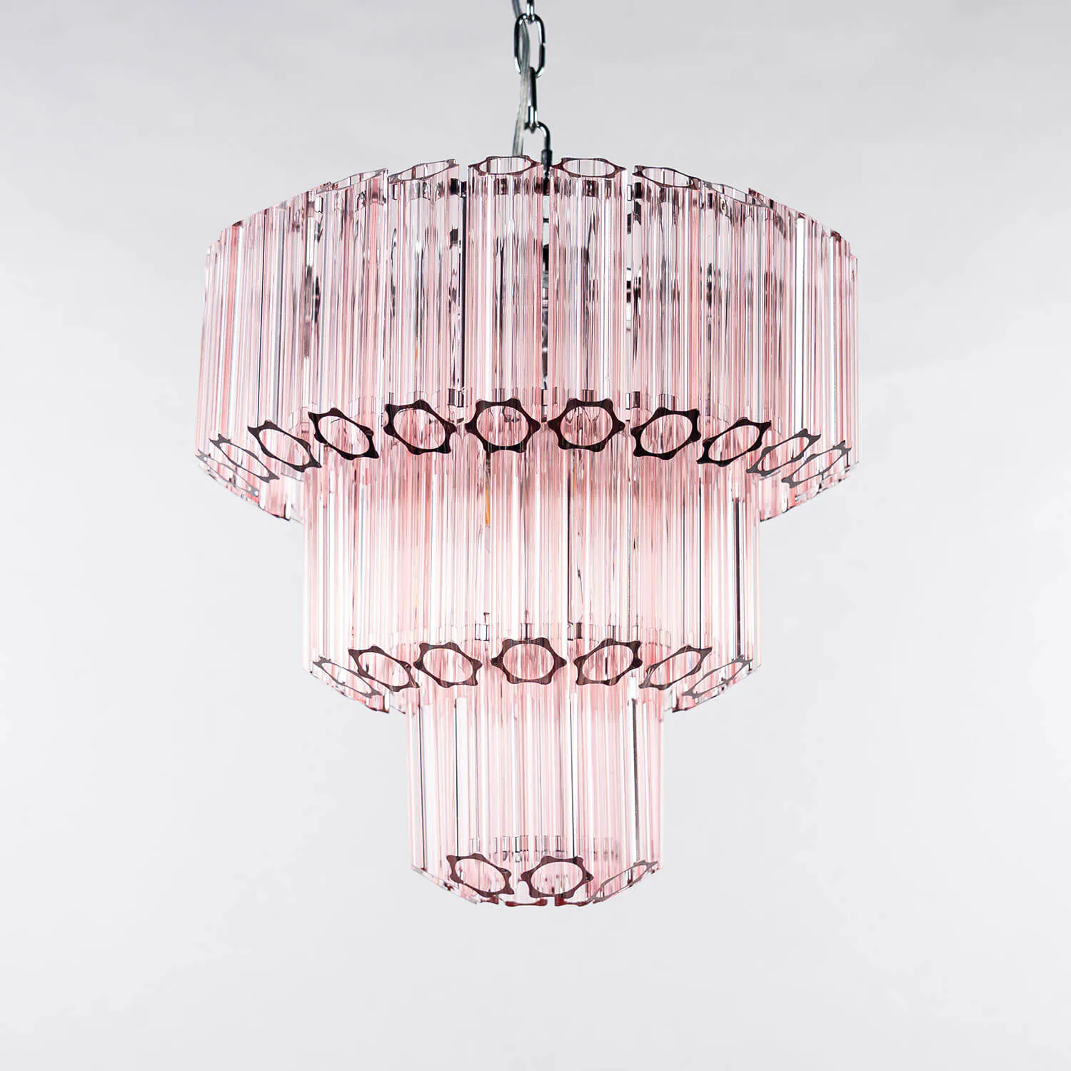 Kristallkrona Ø44xH43 Krom/Rosa - Lucca