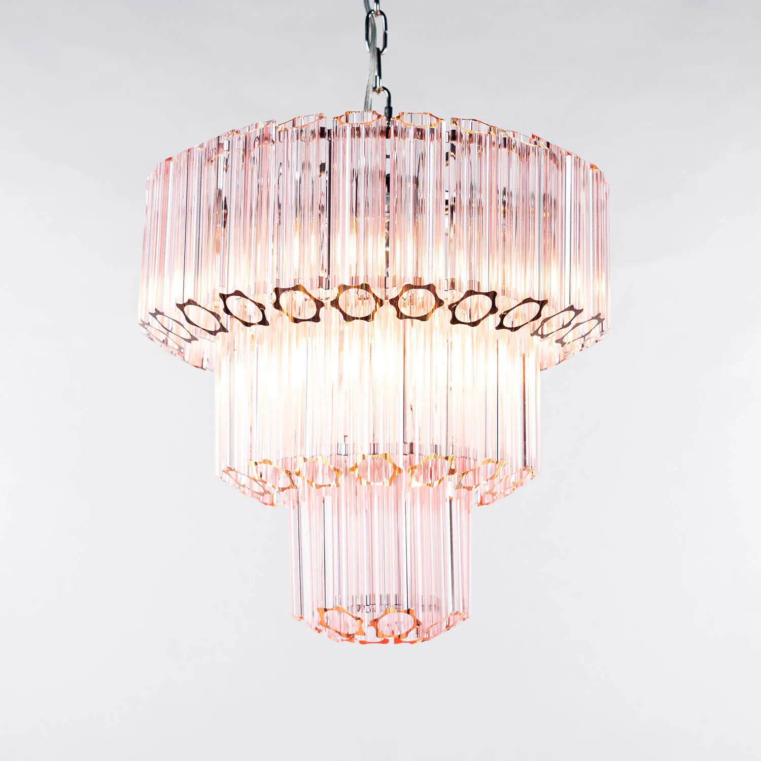 Kristallkrona Ø44xH43 Krom/Rosa - Lucca