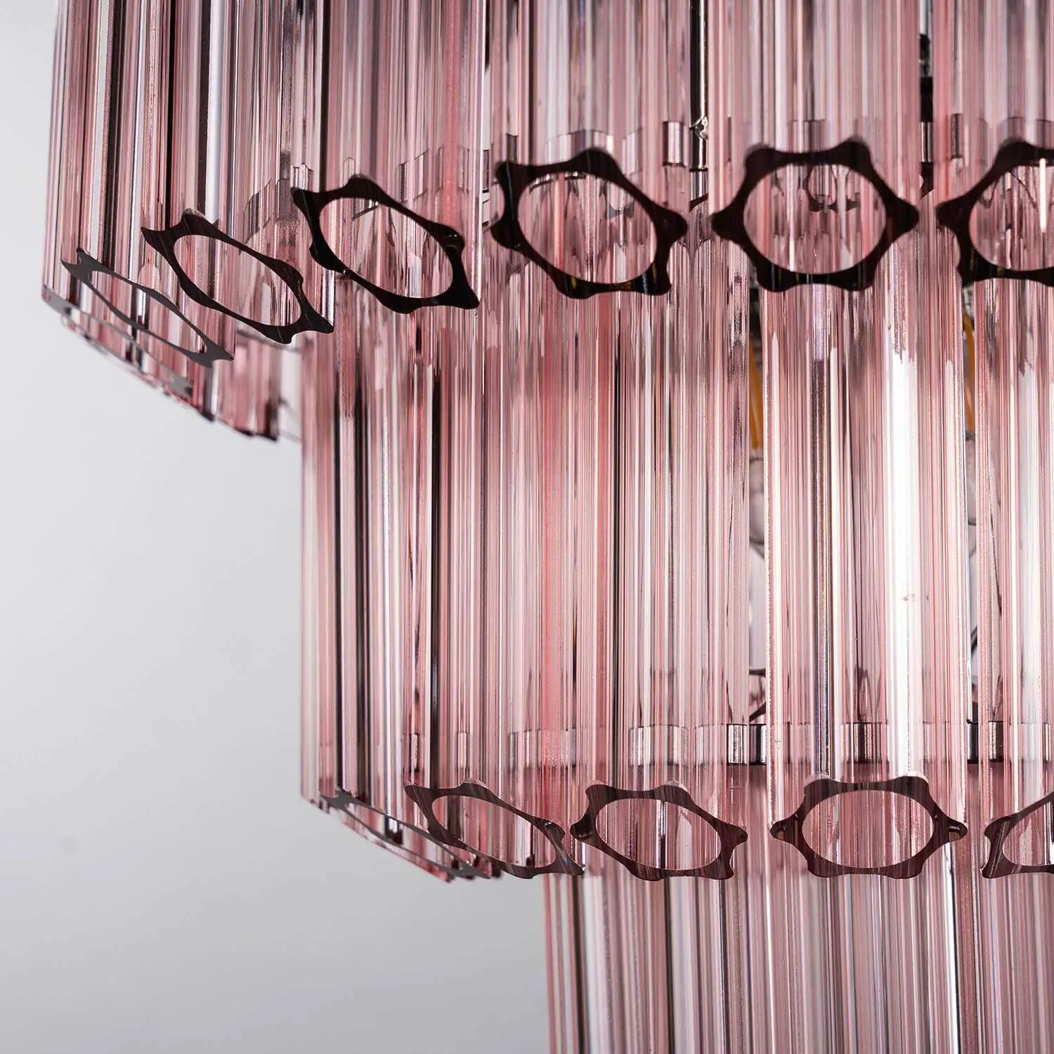 Kristallkrona Ø44xH43 Krom/Rosa - Lucca