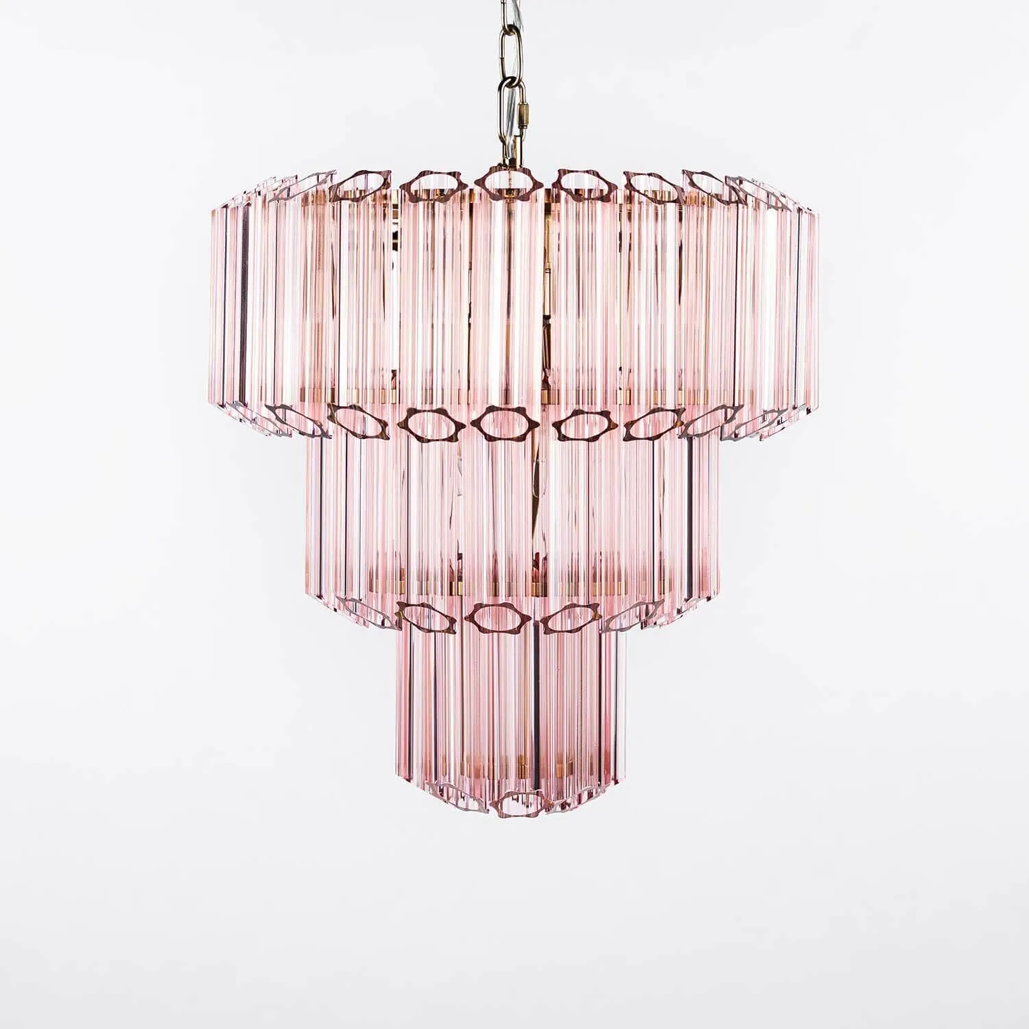 Kristallkrona Ø44xH43 Mässing/Rosa - Lucca