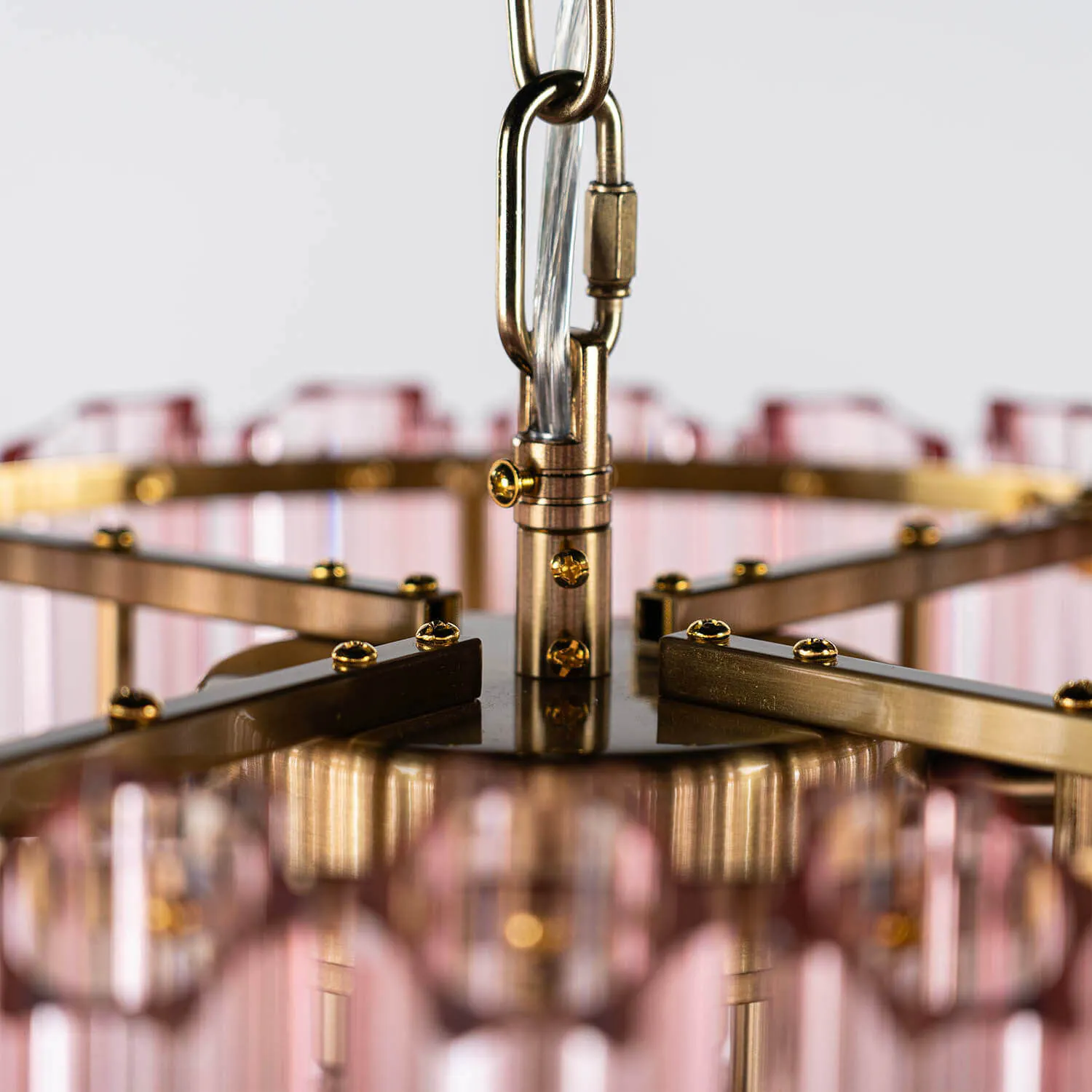 Kristallkrona Ø44xH43 Mässing/Rosa - Lucca
