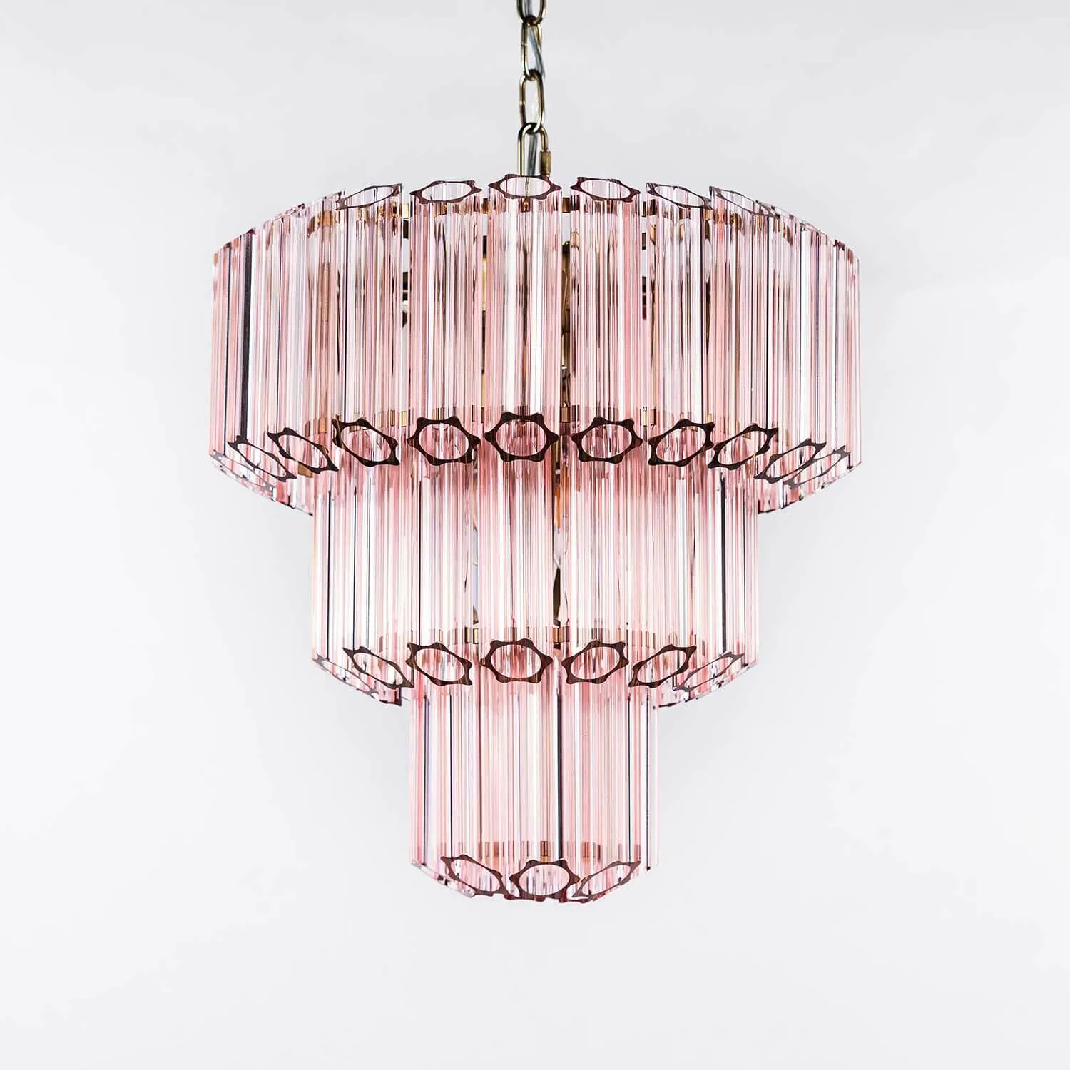 Kristallkrona Ø44xH43 Mässing/Rosa - Lucca