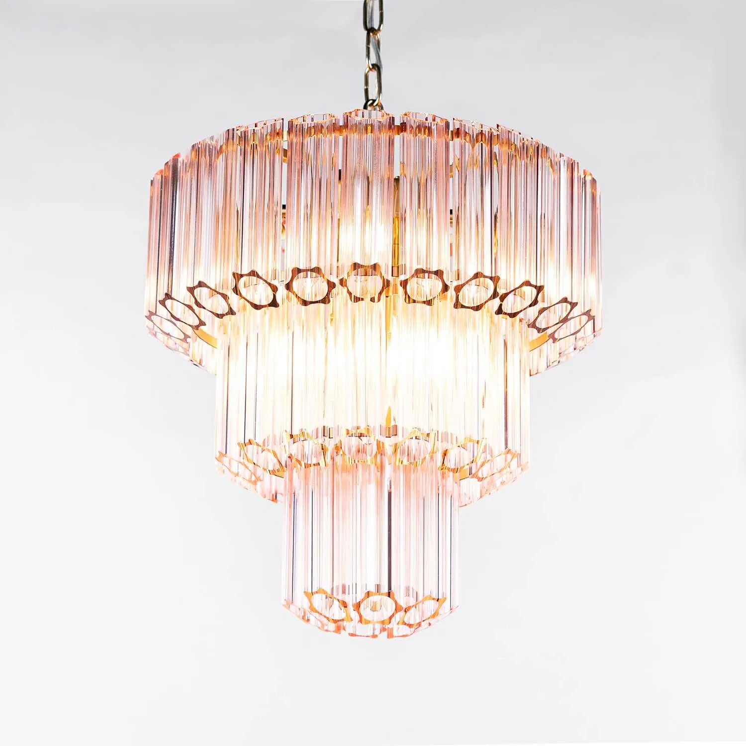 Kristallkrona Ø44xH43 Mässing/Rosa - Lucca