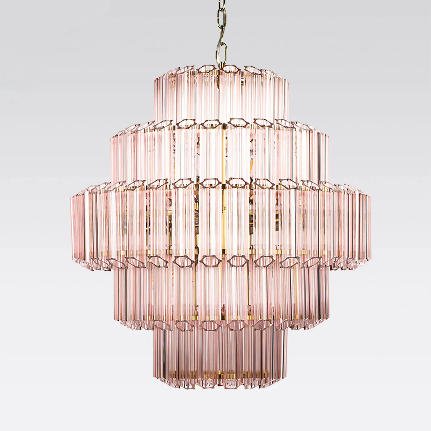 Kristallkrona Ø65cm Verona Mässing/Rosa