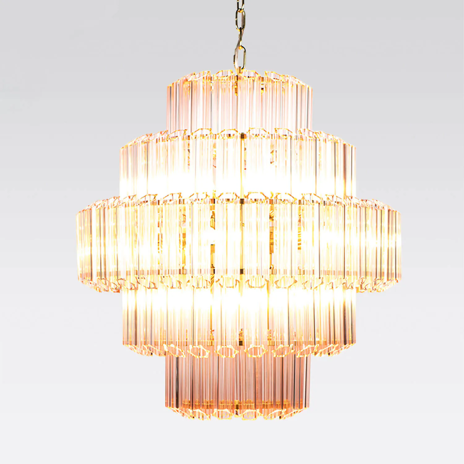 Kristallkrona Ø65cm Verona Mässing/Rosa