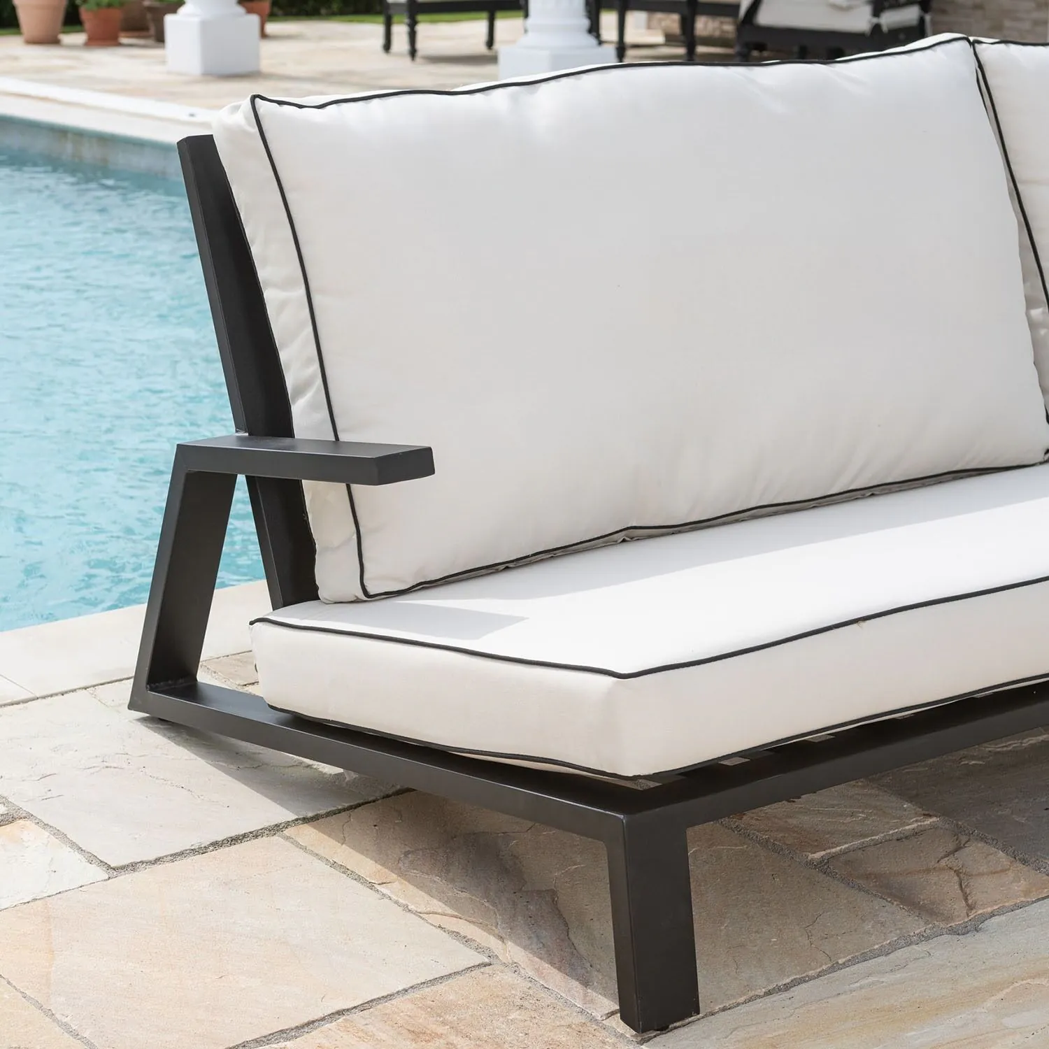 Loungeset 5-Pers Svart Aluminium - Malaga