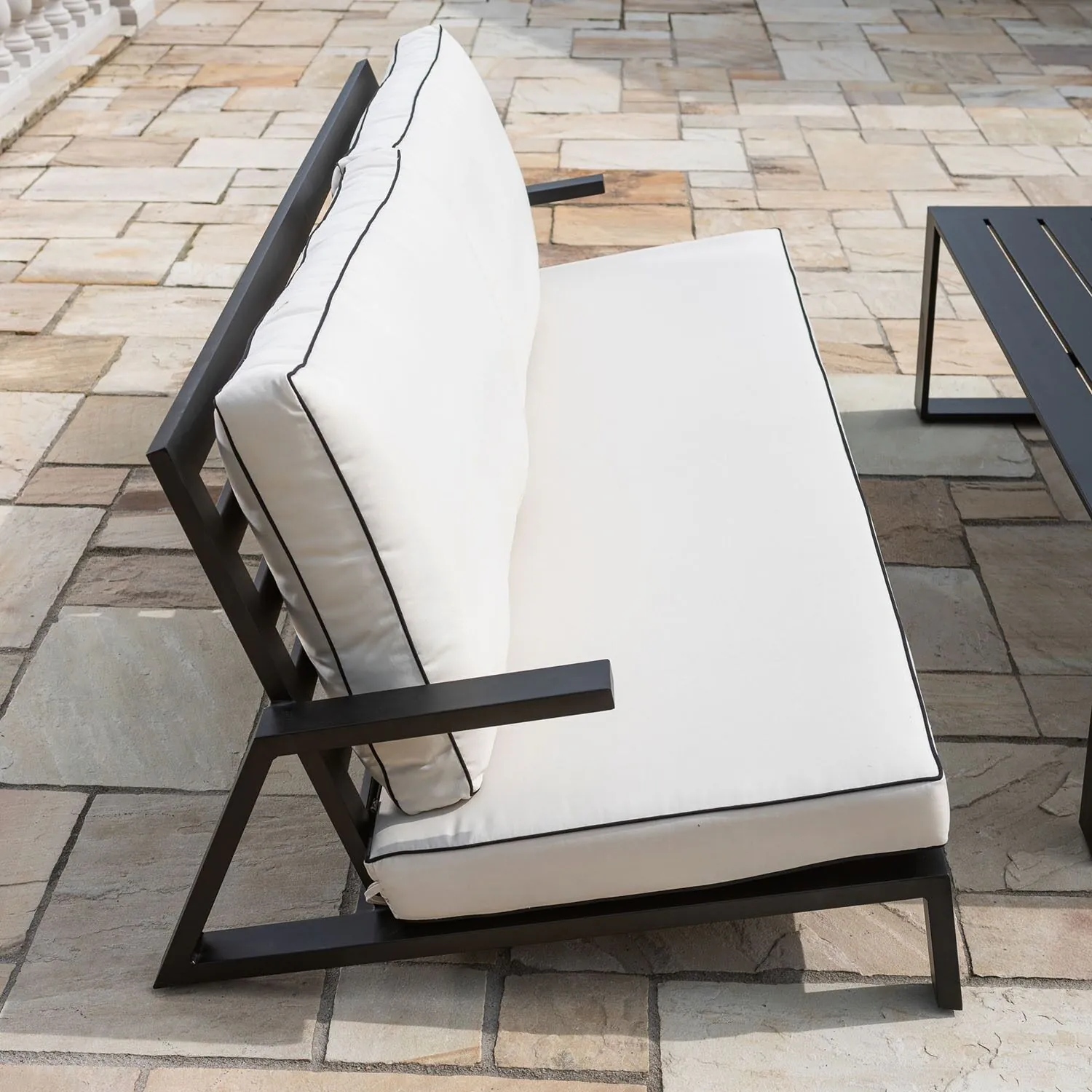 Loungeset 5-Pers Svart Aluminium - Malaga