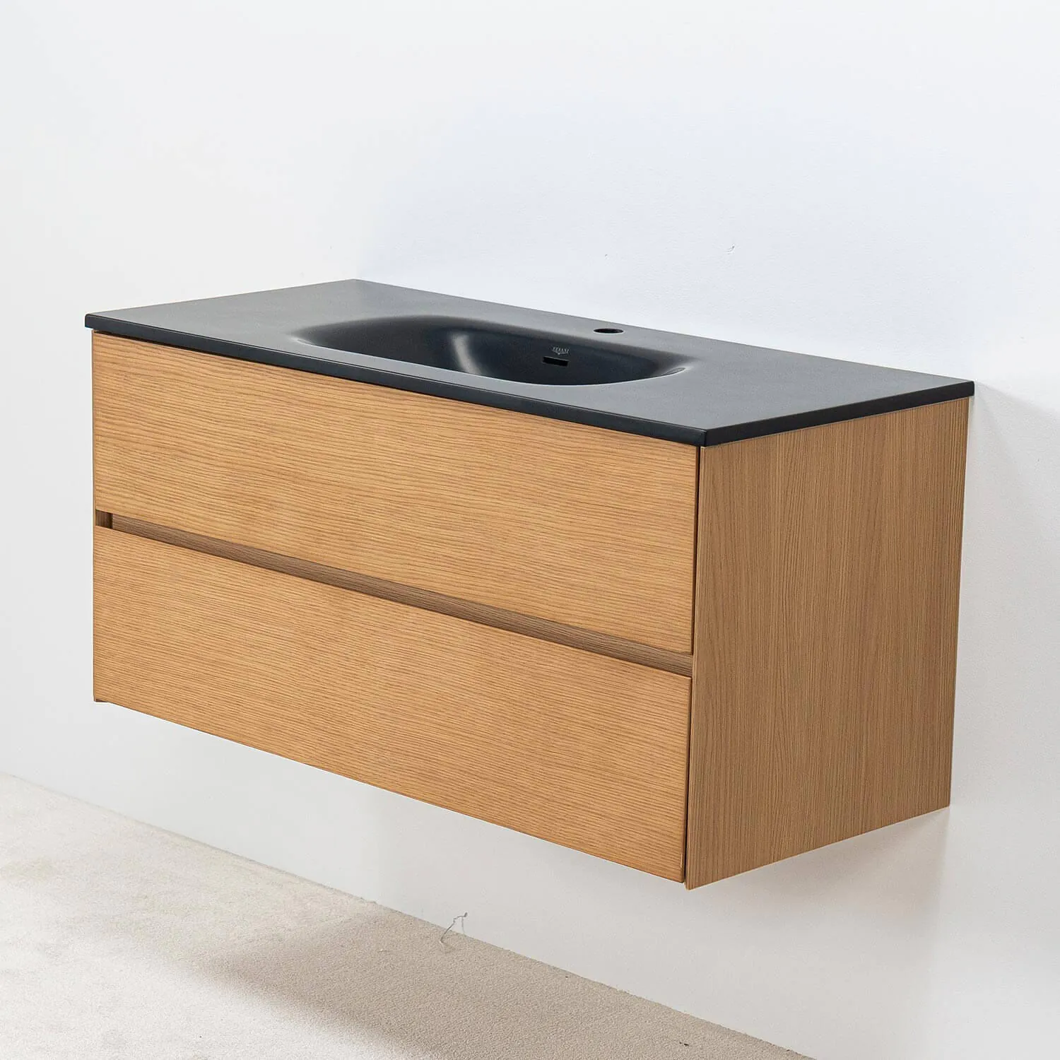 Badrumskommod Ek 100cm Svart Helgjuten - Marstrand