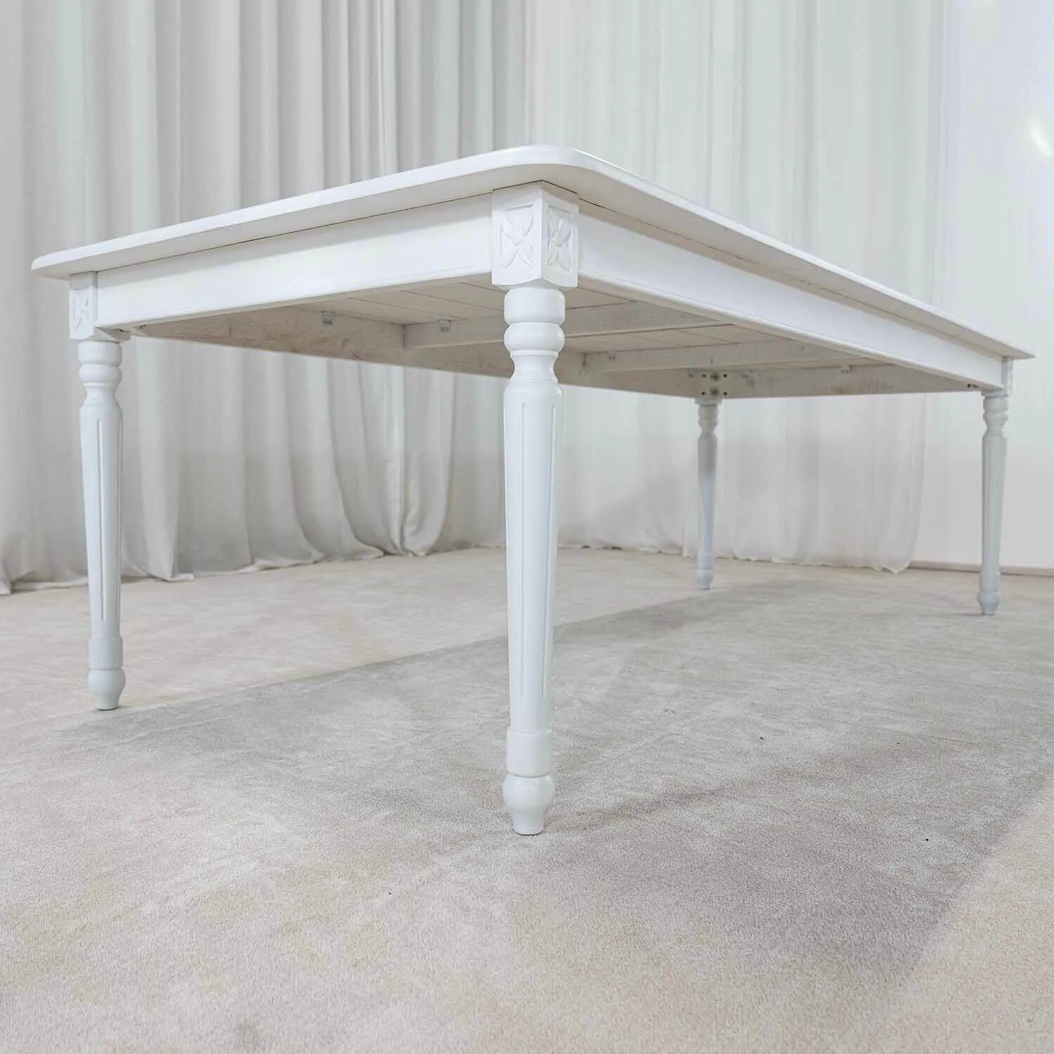 Matbord Gripsholm 240cm Vit Massiv Ek