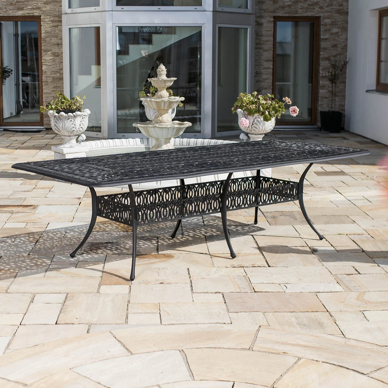 Matbord Utomhus Svart Aluminium Toscana 280cm