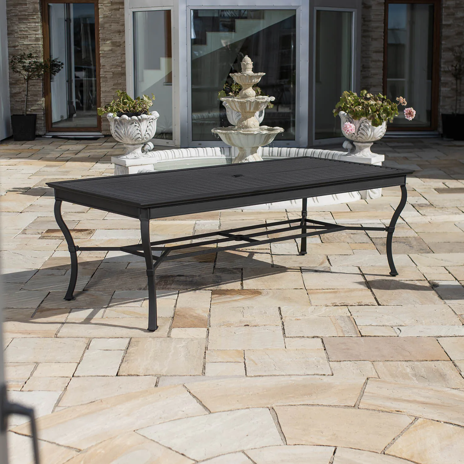 Matbord Utomhus Svart Aluminium St Tropez 213cm