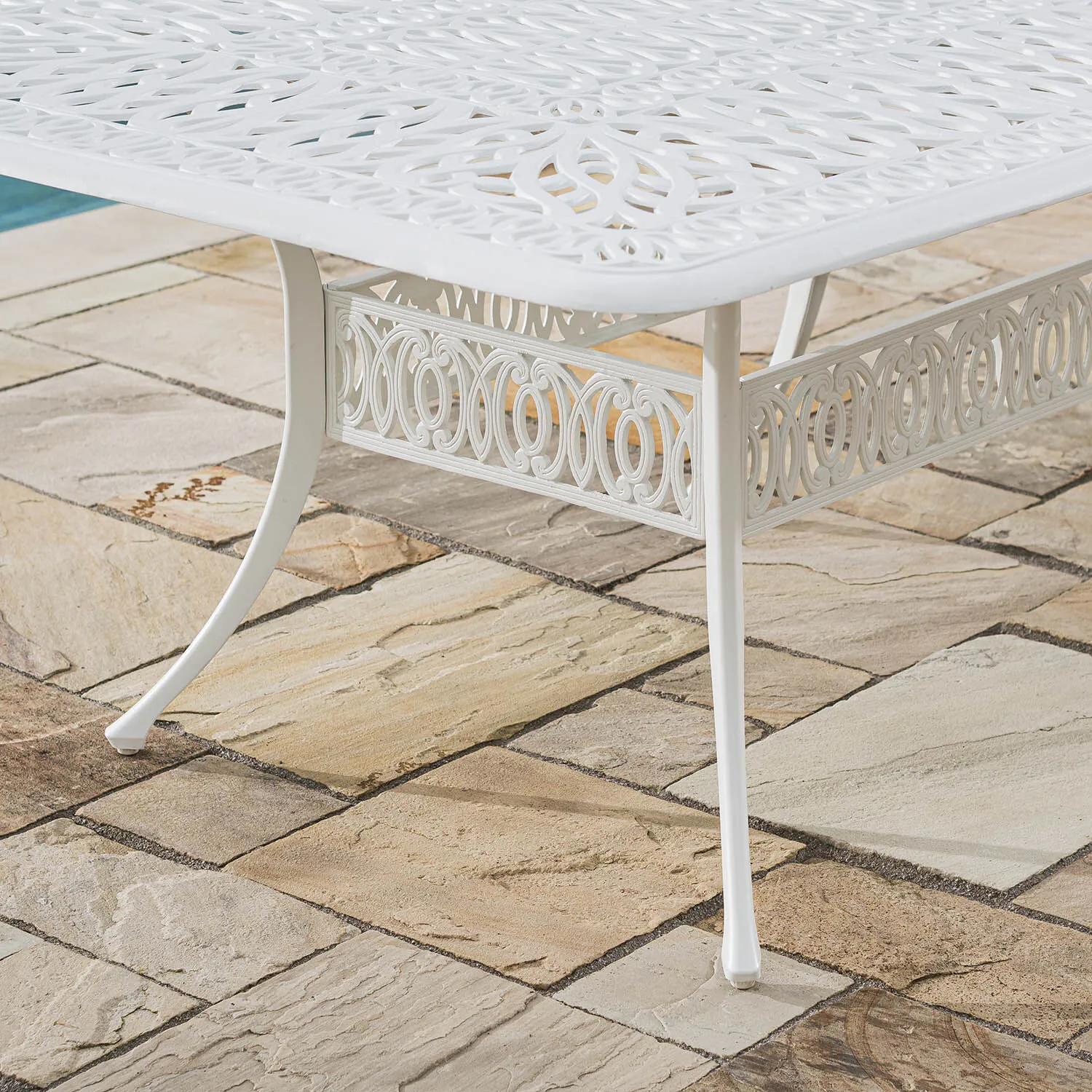 Matbord Utomhus Vit Aluminium Toscana 280cm