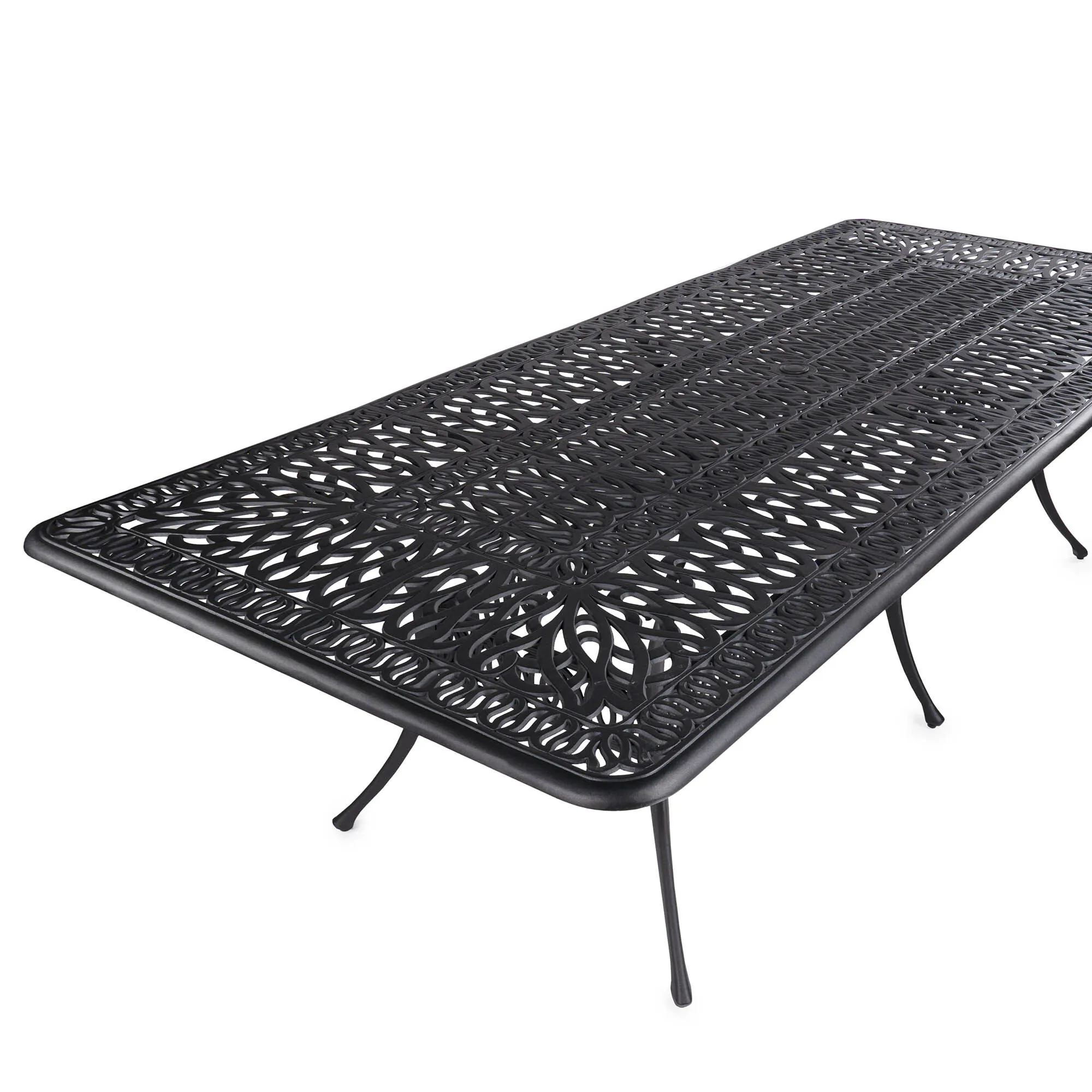 Matgrupp Utomhus 10 stolar Svart Aluminium - Amalfi 280cm