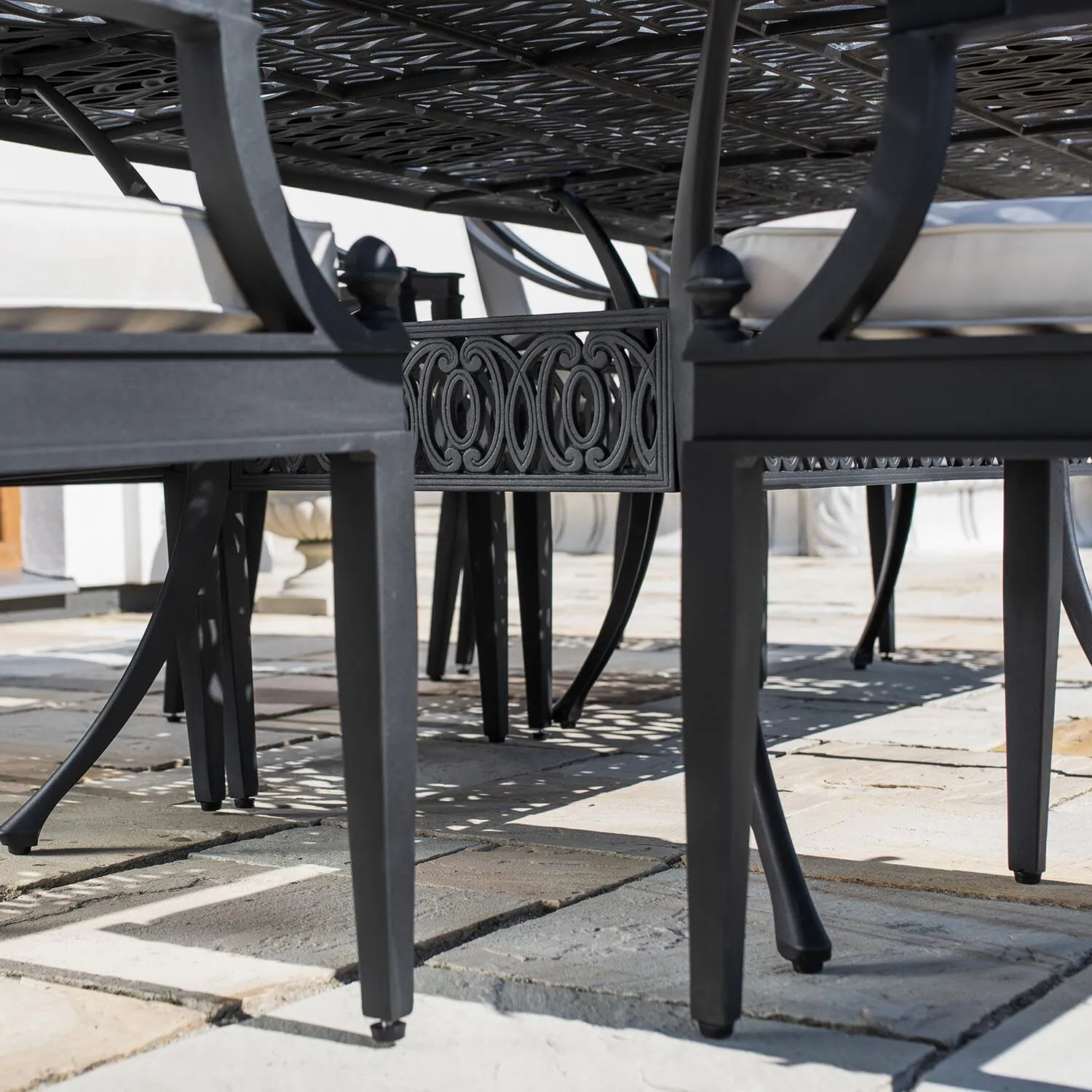 Matgrupp Utomhus 10 stolar Svart Aluminium - Amalfi 280cm