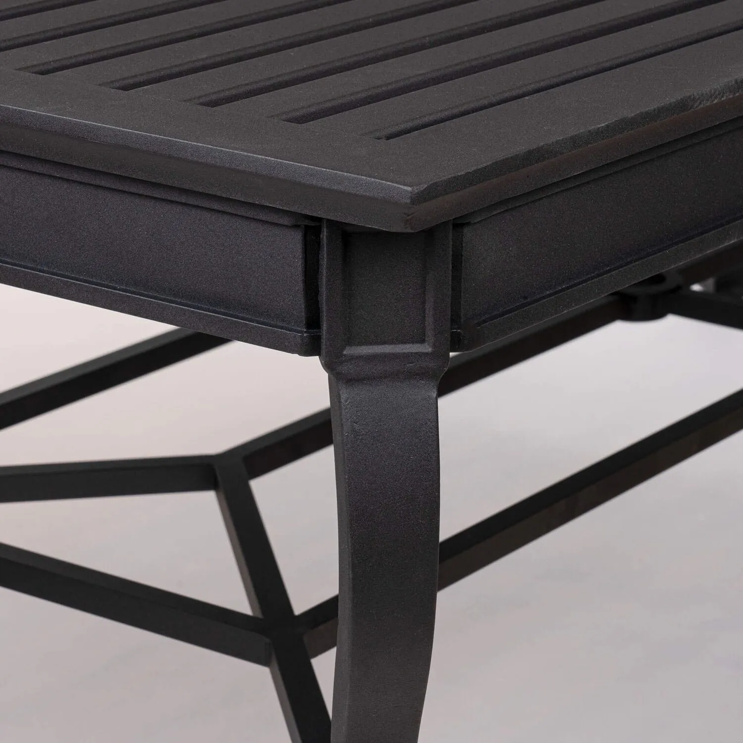 Matgrupp Utomhus 8 stolar Svart Aluminium - Napoli 213cm
