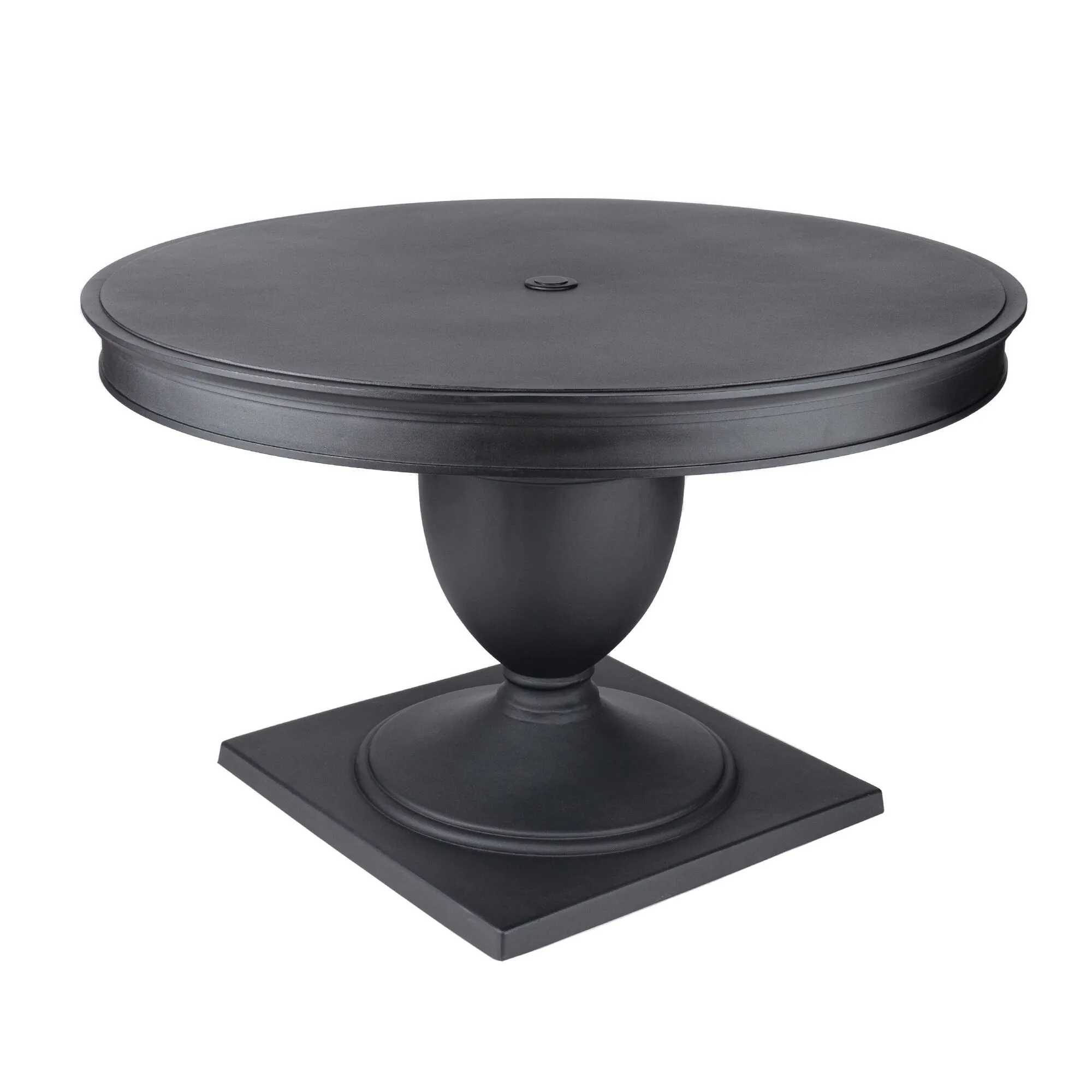 Matgrupp Utomhus Runt Bord Svart Aluminium 4 stolar - Salerno Ø122cm