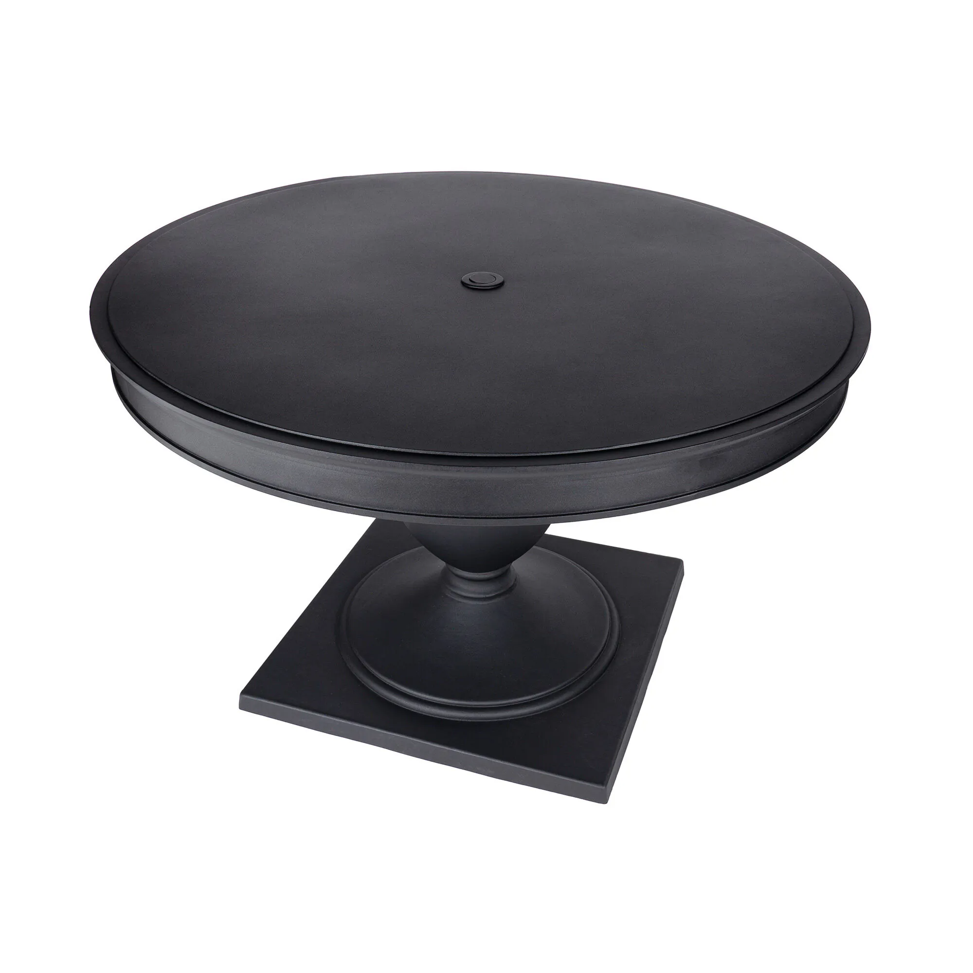 Matgrupp Utomhus Runt Bord Svart Aluminium 4 stolar - Salerno Ø122cm