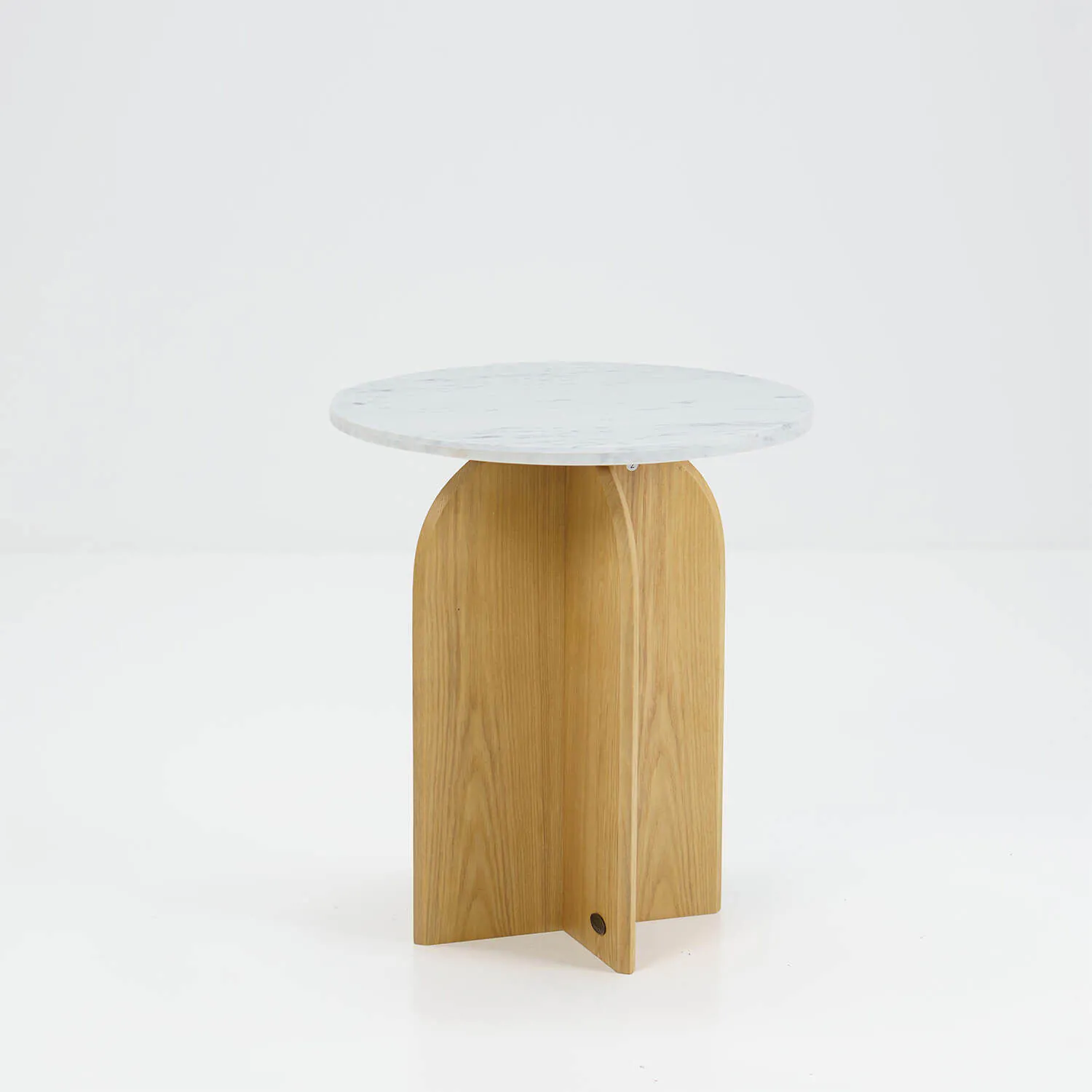 Sidobord Ø50cm Ek/Vit Marmor - Matisse