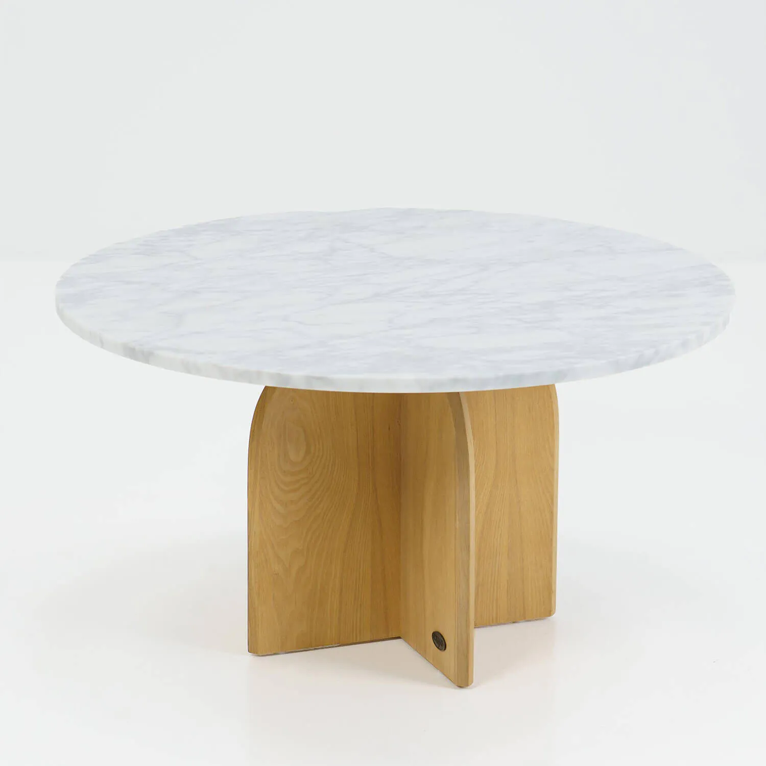 Soffbord Ø80cm Ek/Vit Marmor - Matisse