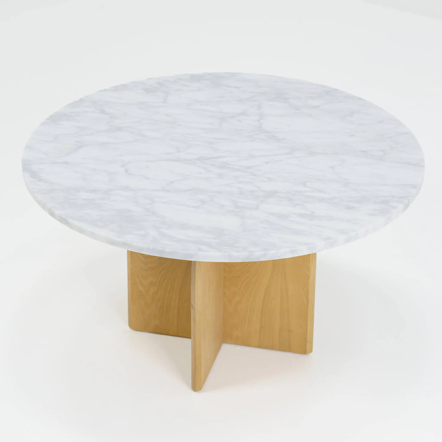 Soffbord Ø80cm Ek/Vit Marmor - Matisse
