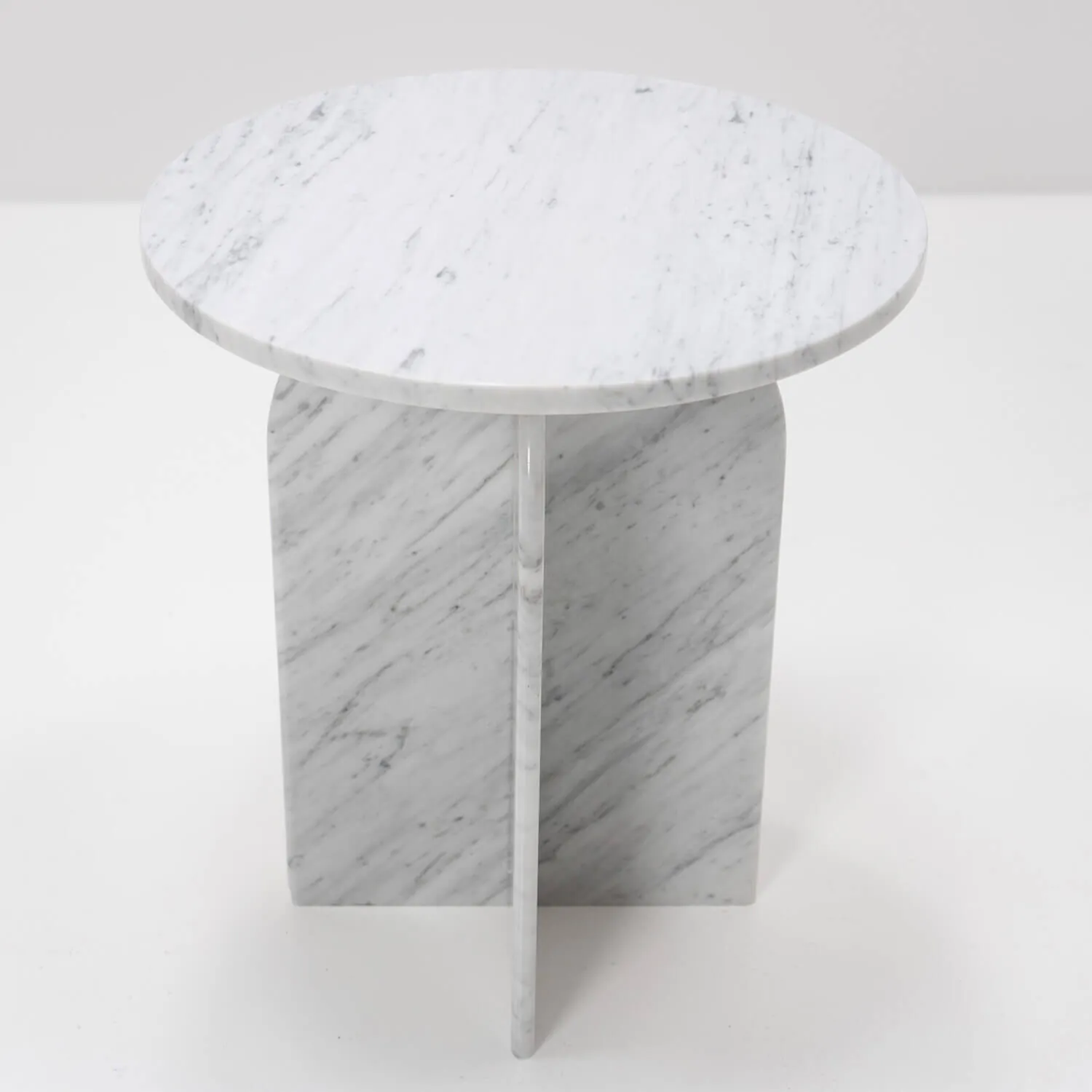 Sidobord Ø50cm Vit Marmor - Matisse