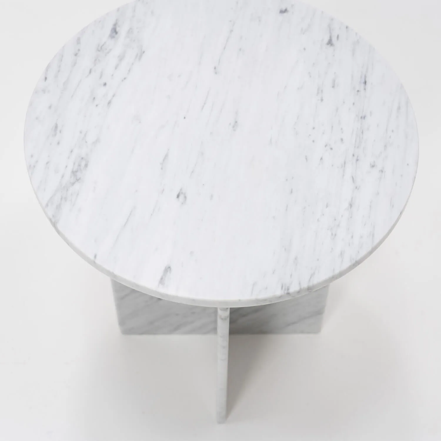 Sidobord Ø50cm Vit Marmor - Matisse