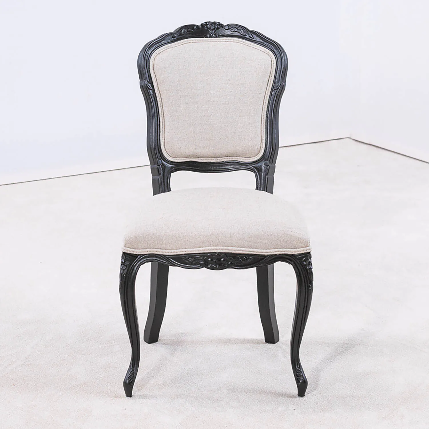 2-Pack Antik Matstol Drottningholm Svart Massiv Ek