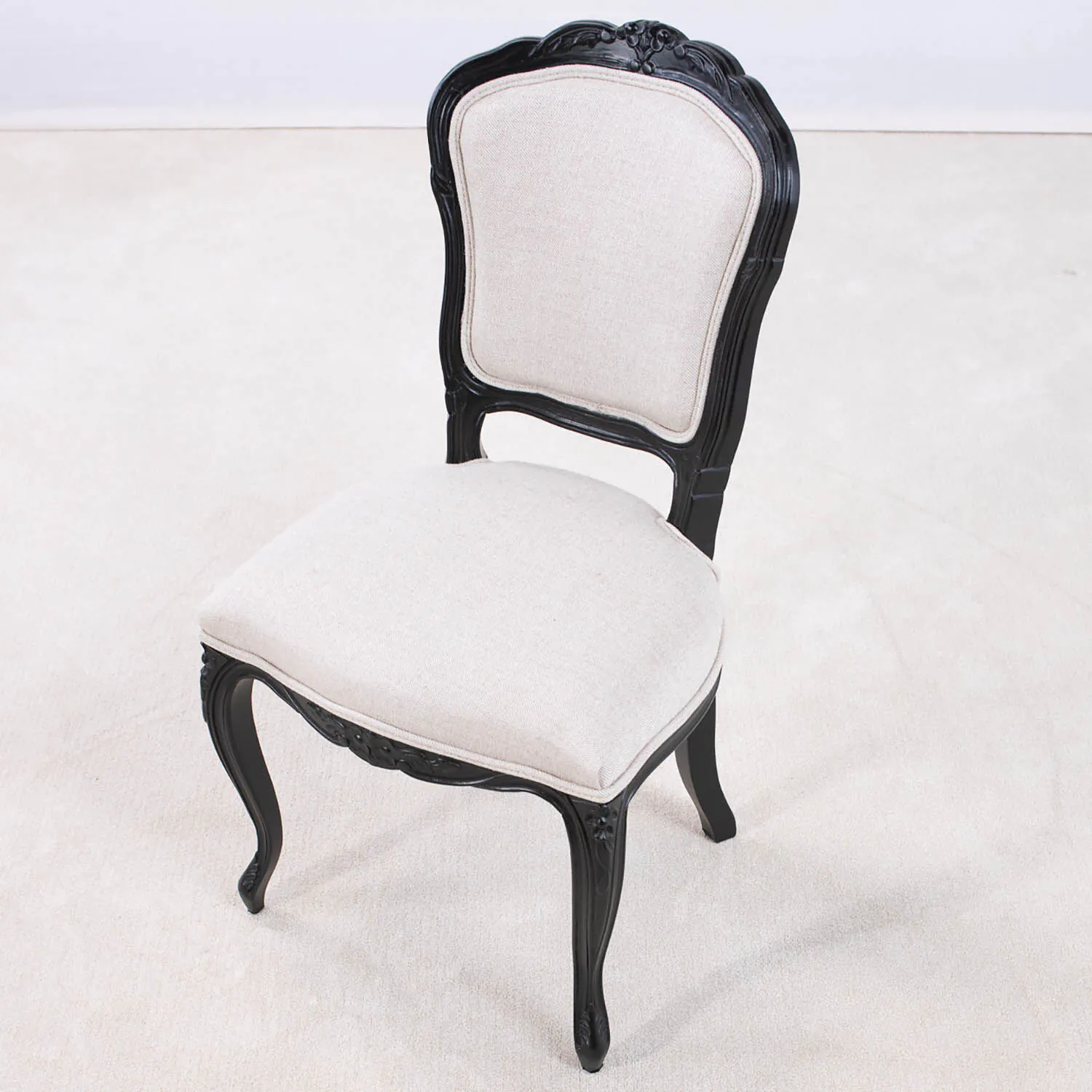 2-Pack Antik Matstol Drottningholm Svart Massiv Ek