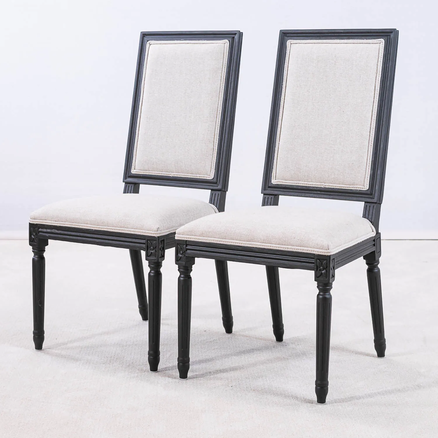 2-Pack Gustaviansk Matstol Svart Gripsholm Massiv Ek