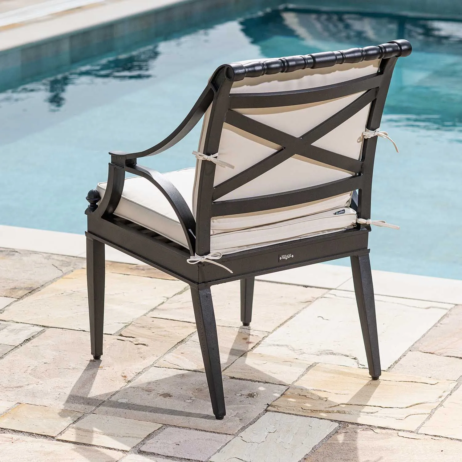 Trädgårdsstol Svart 2-pack Aluminium Amalfi
