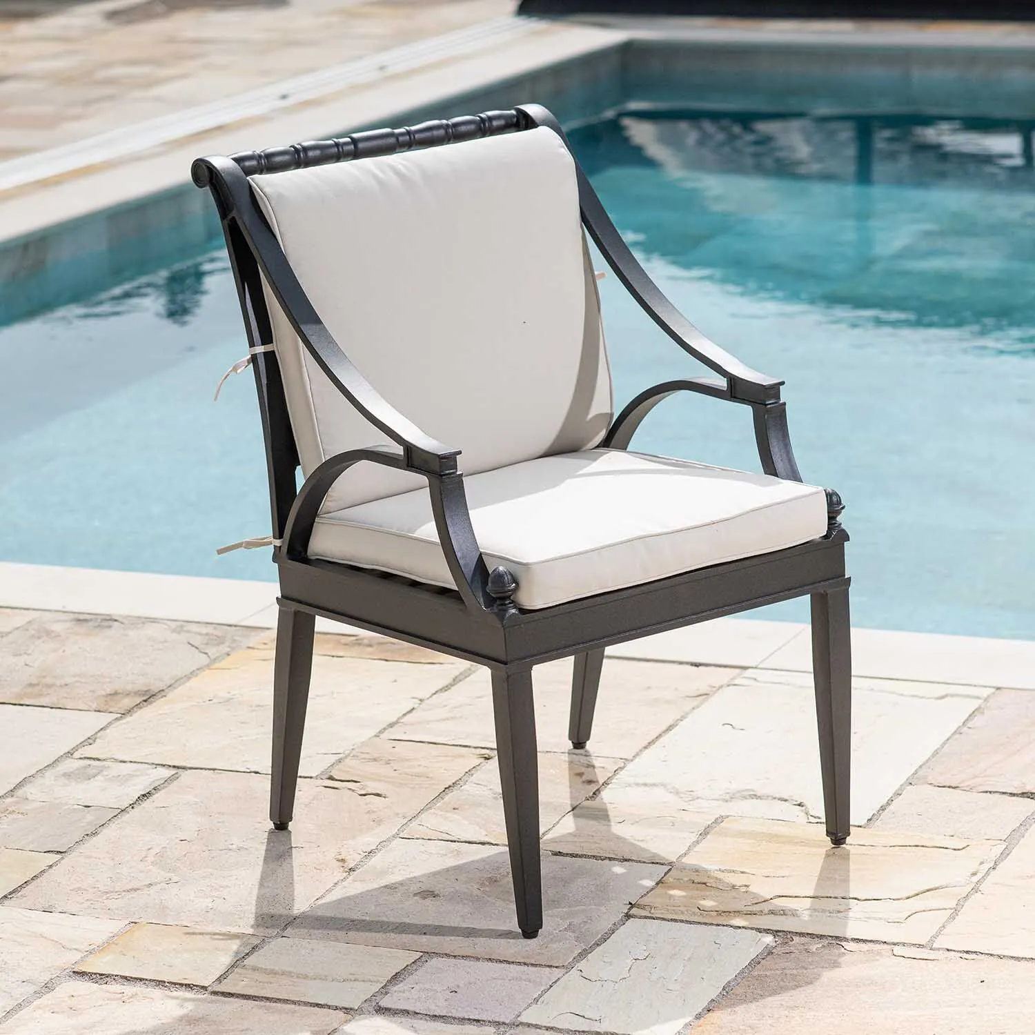 Trädgårdsstol Svart 2-pack Aluminium Amalfi