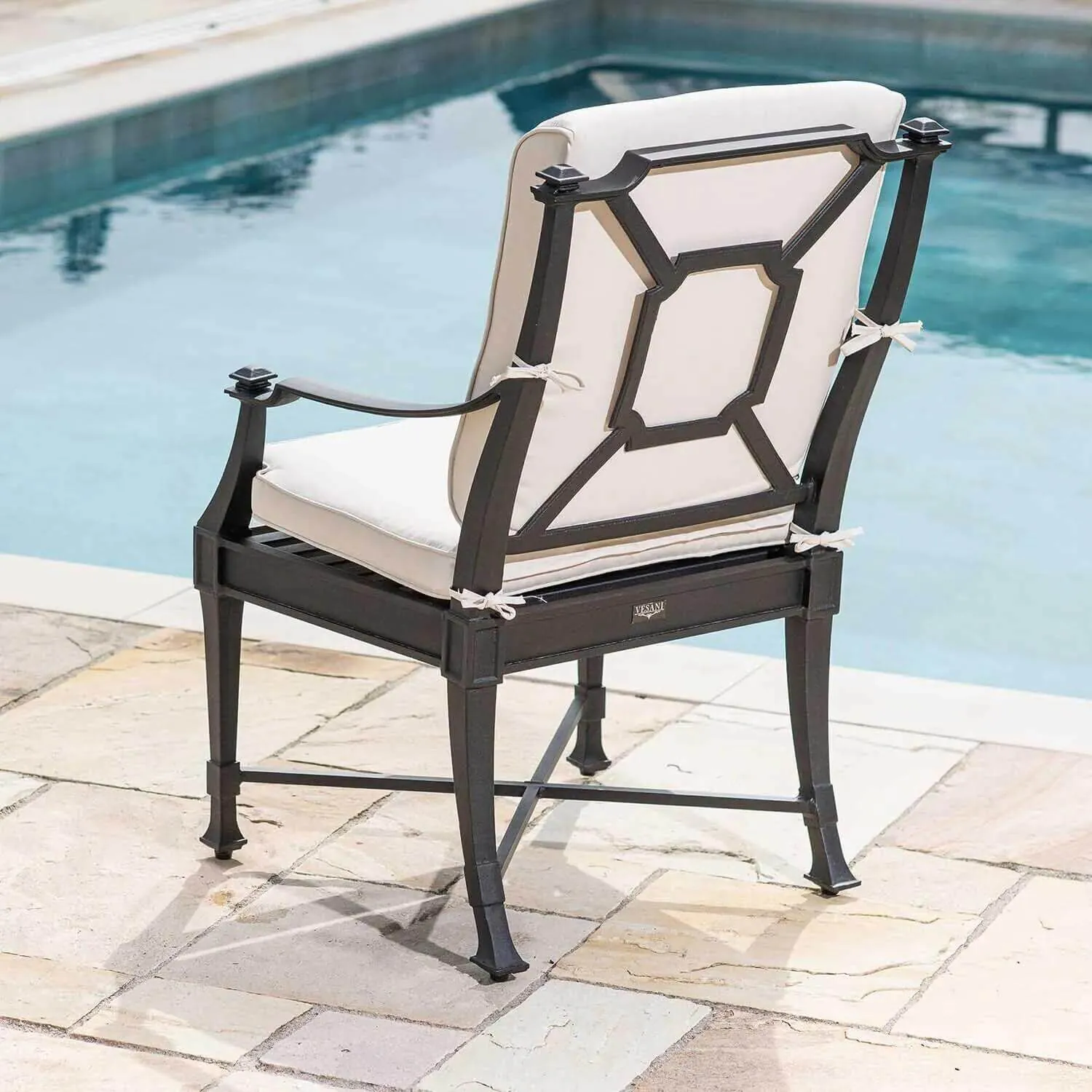 Matgrupp Utomhus 8 stolar Svart Aluminium - St Tropez 213cm