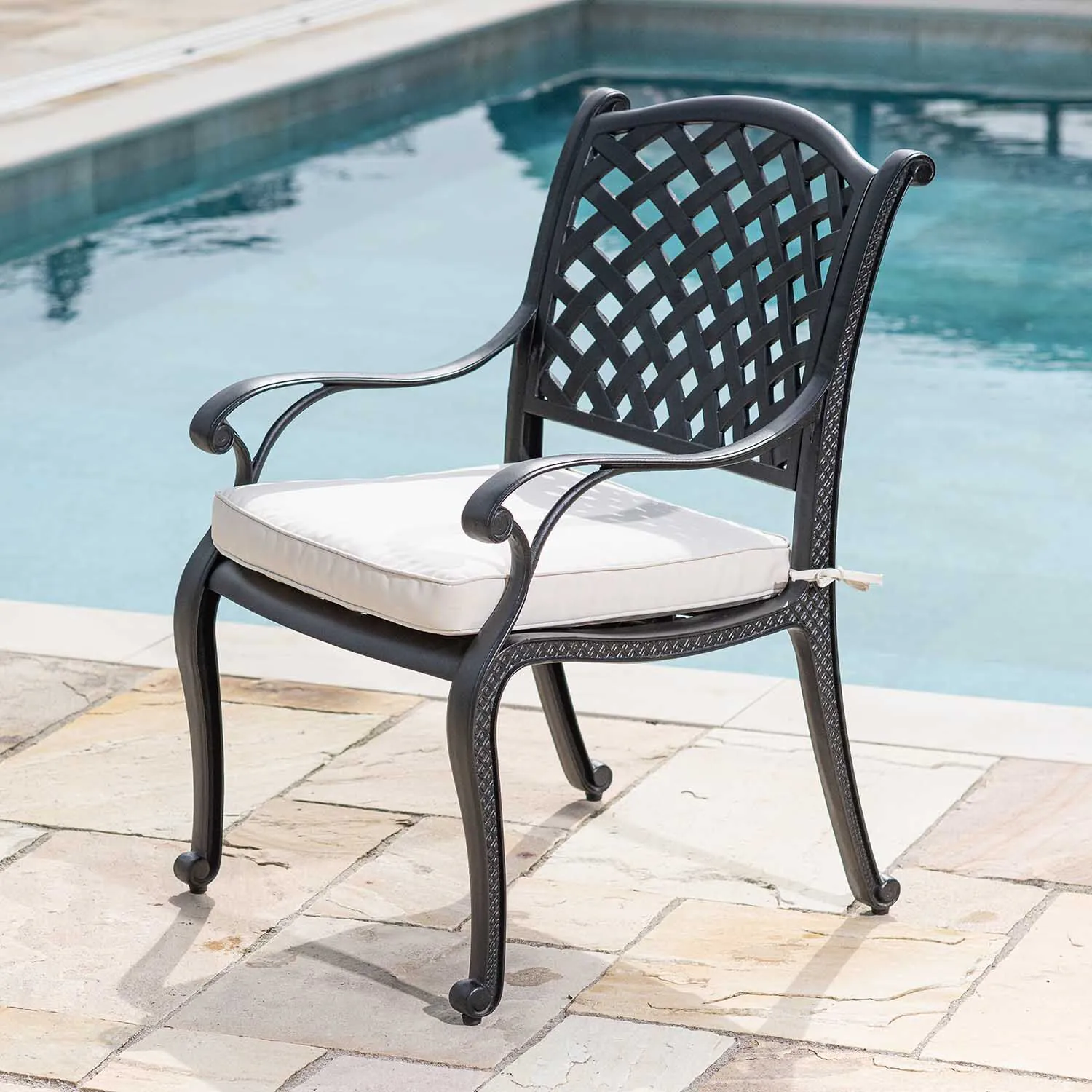 Matstol Utomhus 1-pack Svart Aluminium - Salerno