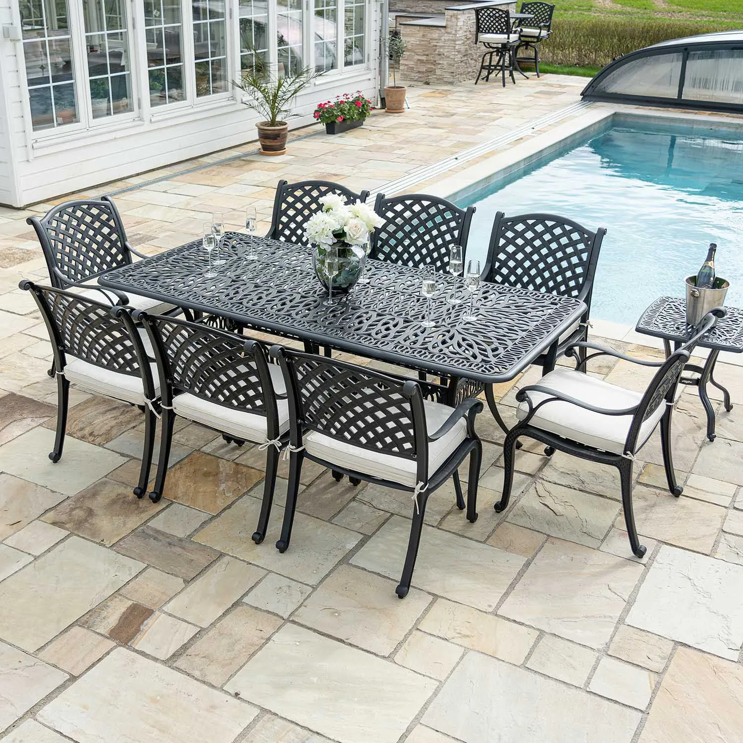 Matstol Utomhus 1-pack Svart Aluminium - Salerno