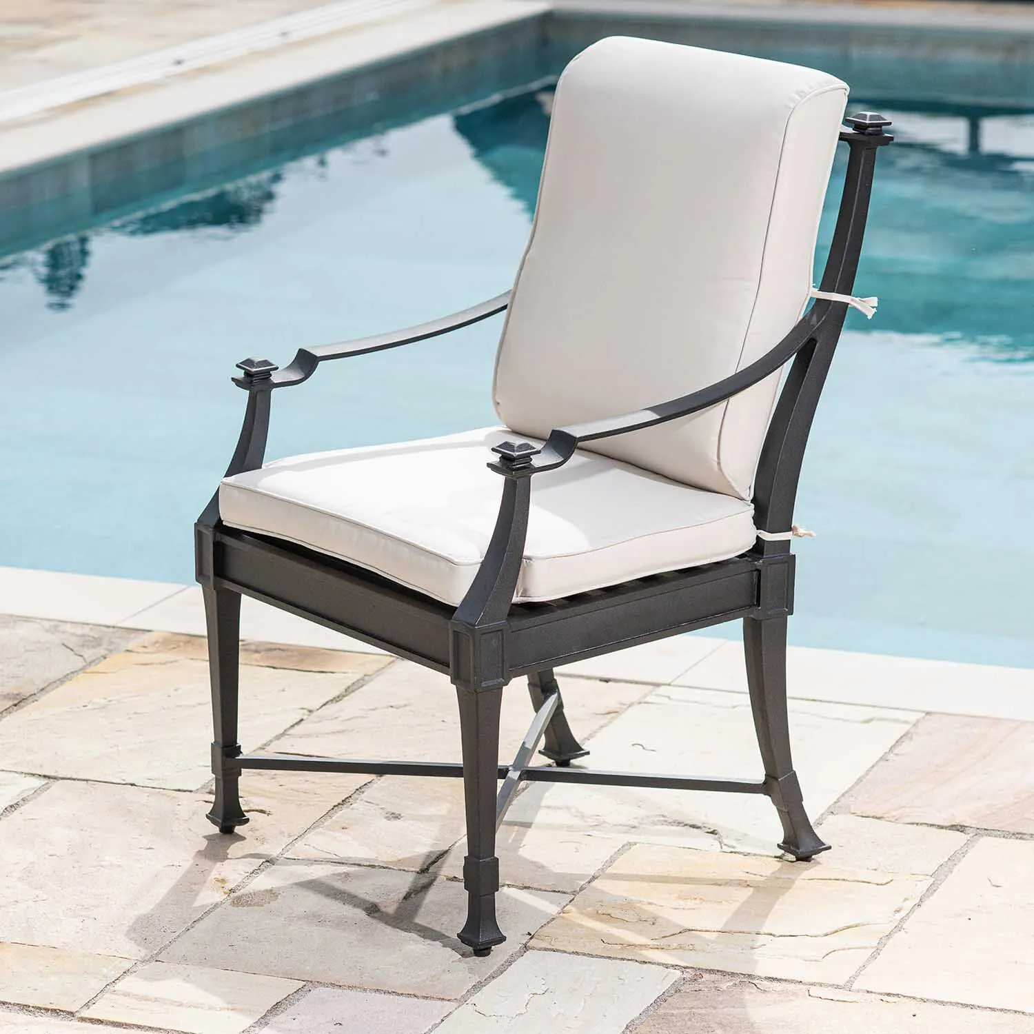 Matstol Utomhus 2-pack Svart Aluminium St Tropez