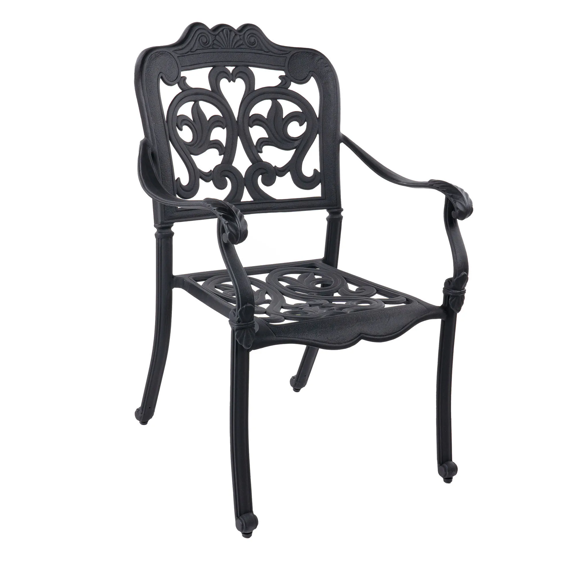 Matstol Utomhus 2-pack Svart Aluminium Toscana