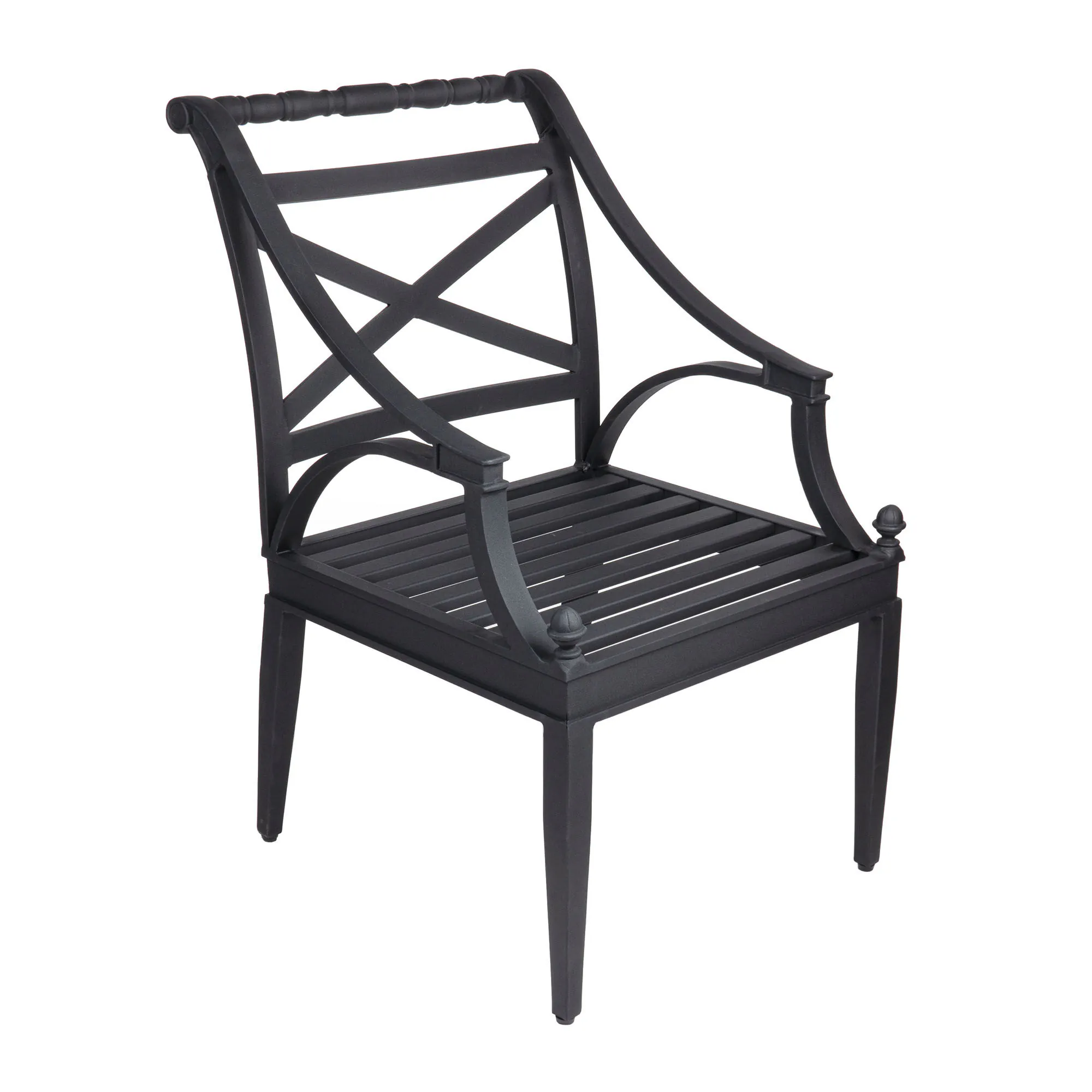 Matgrupp Utomhus 10 stolar Svart Aluminium - Amalfi 280cm