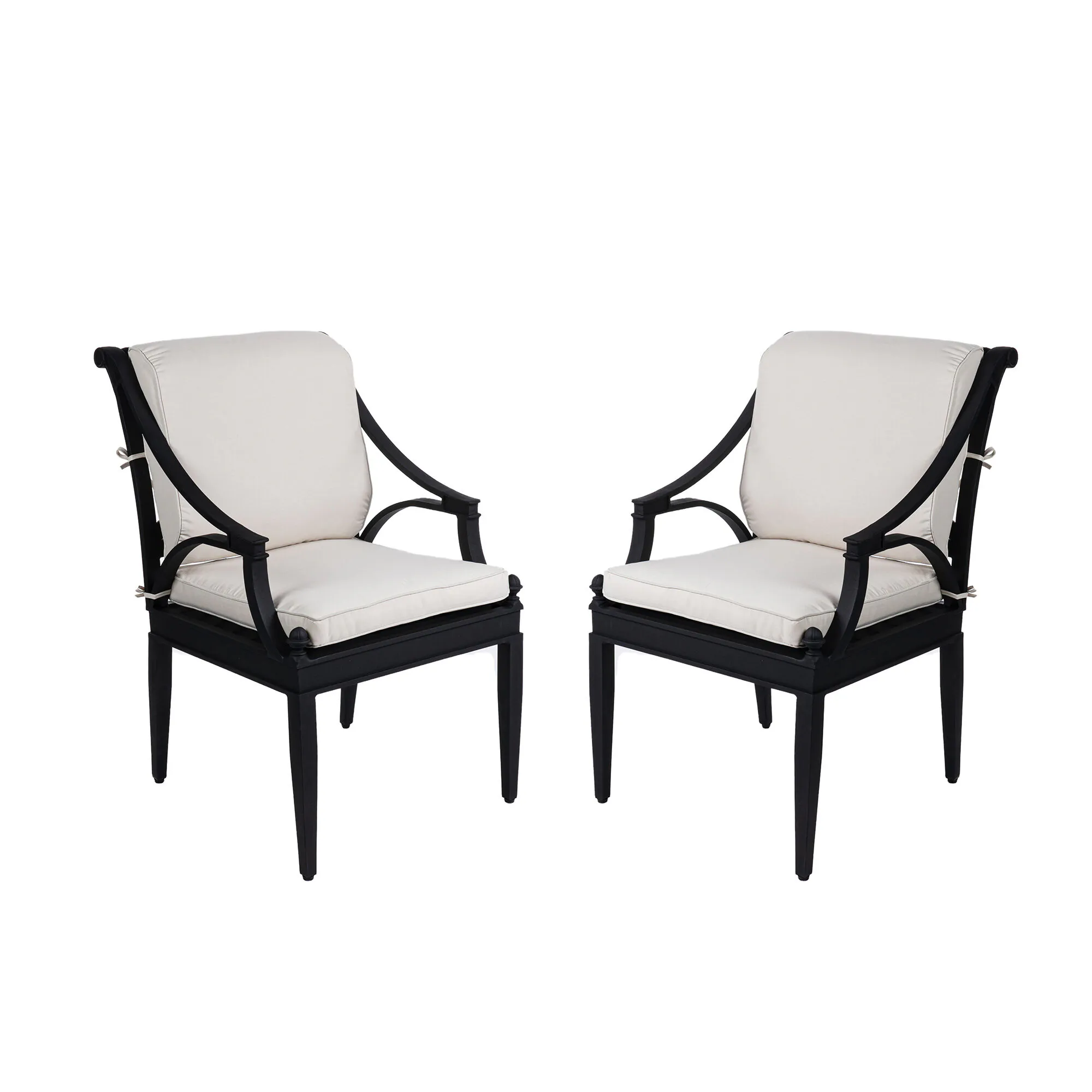 Trädgårdsstol Svart 2-pack Aluminium Amalfi