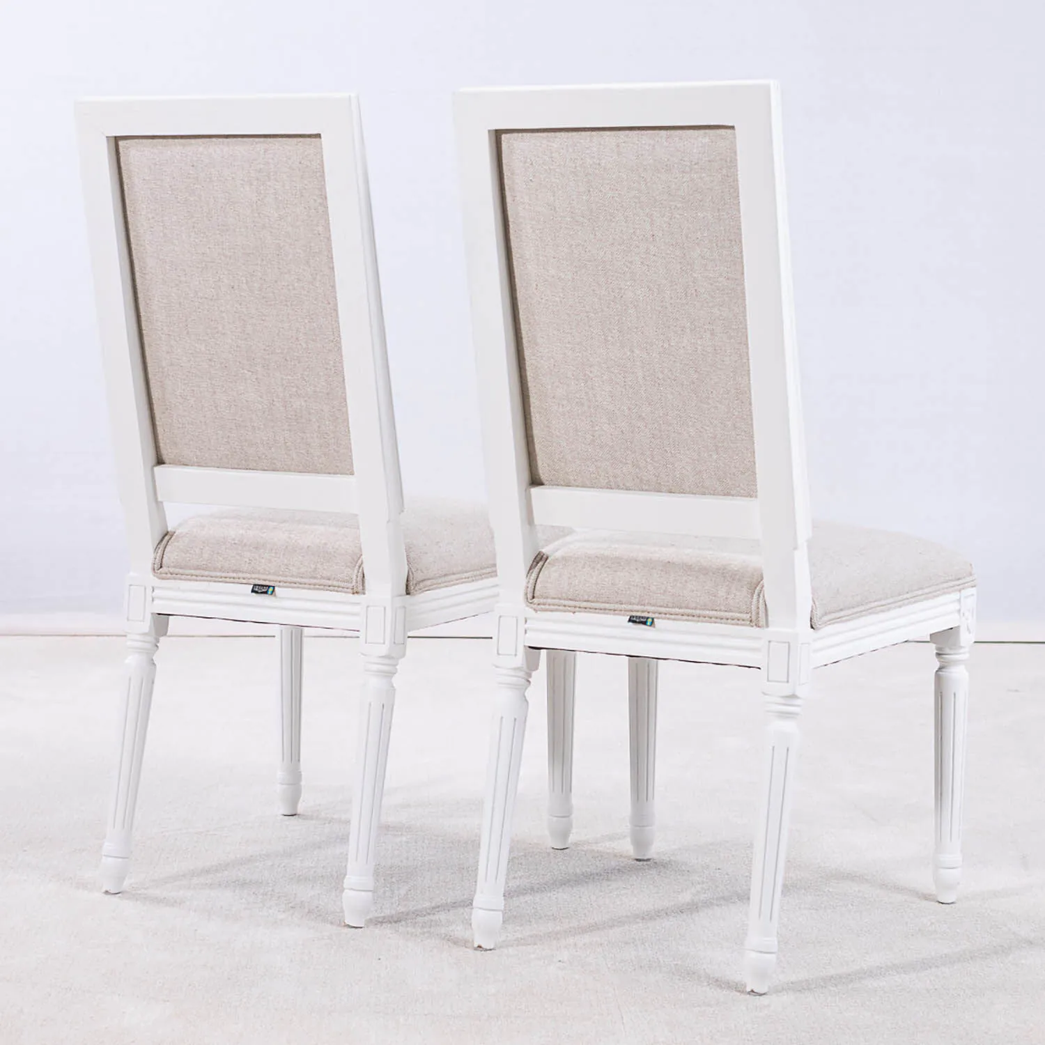 2-Pack Gustaviansk Matstol Vit Gripsholm Massiv Ek