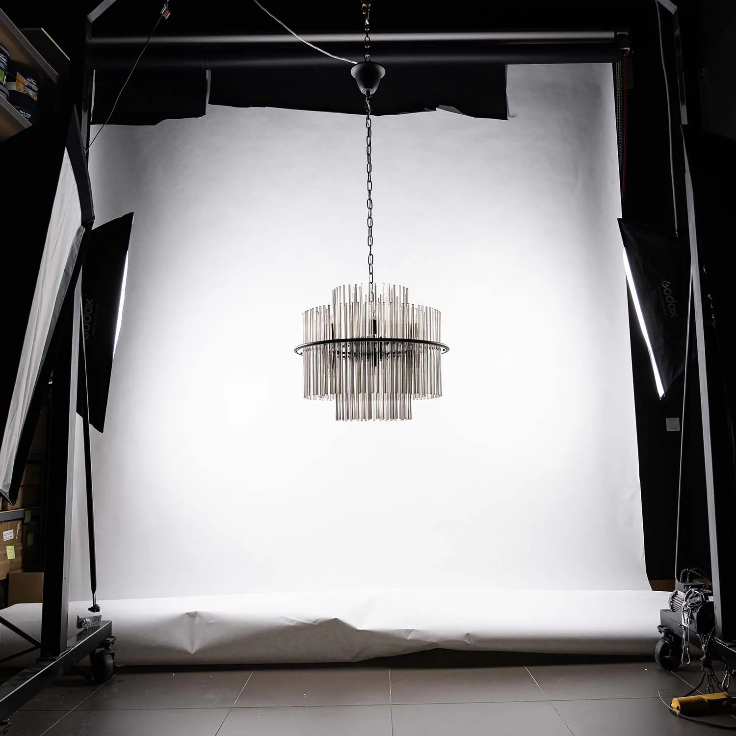 Taklampa Svart Kristall Ø60cm - Milan