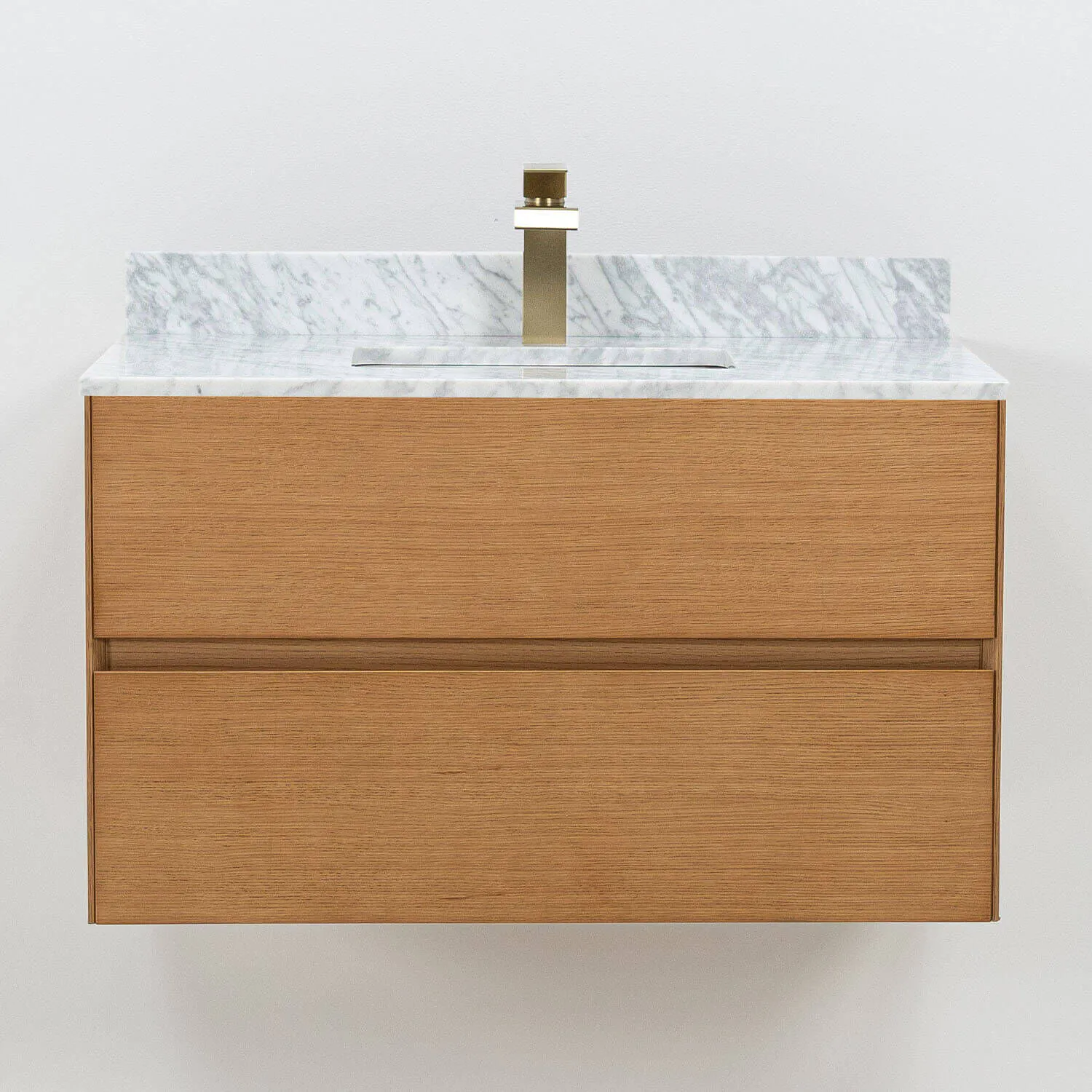 Badrumskommod Ek 80cm Vit Marmor - Marstrand