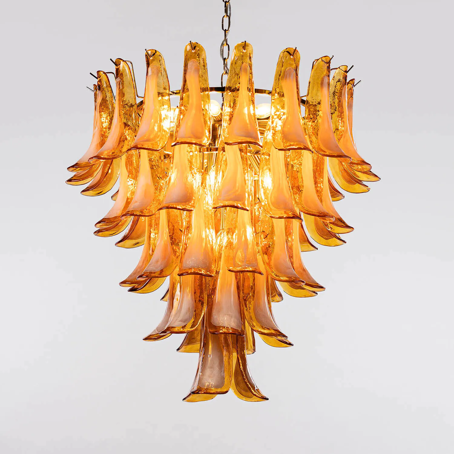 Kristallkrona Ø66xH75cm Amber/Mässing - Livorno