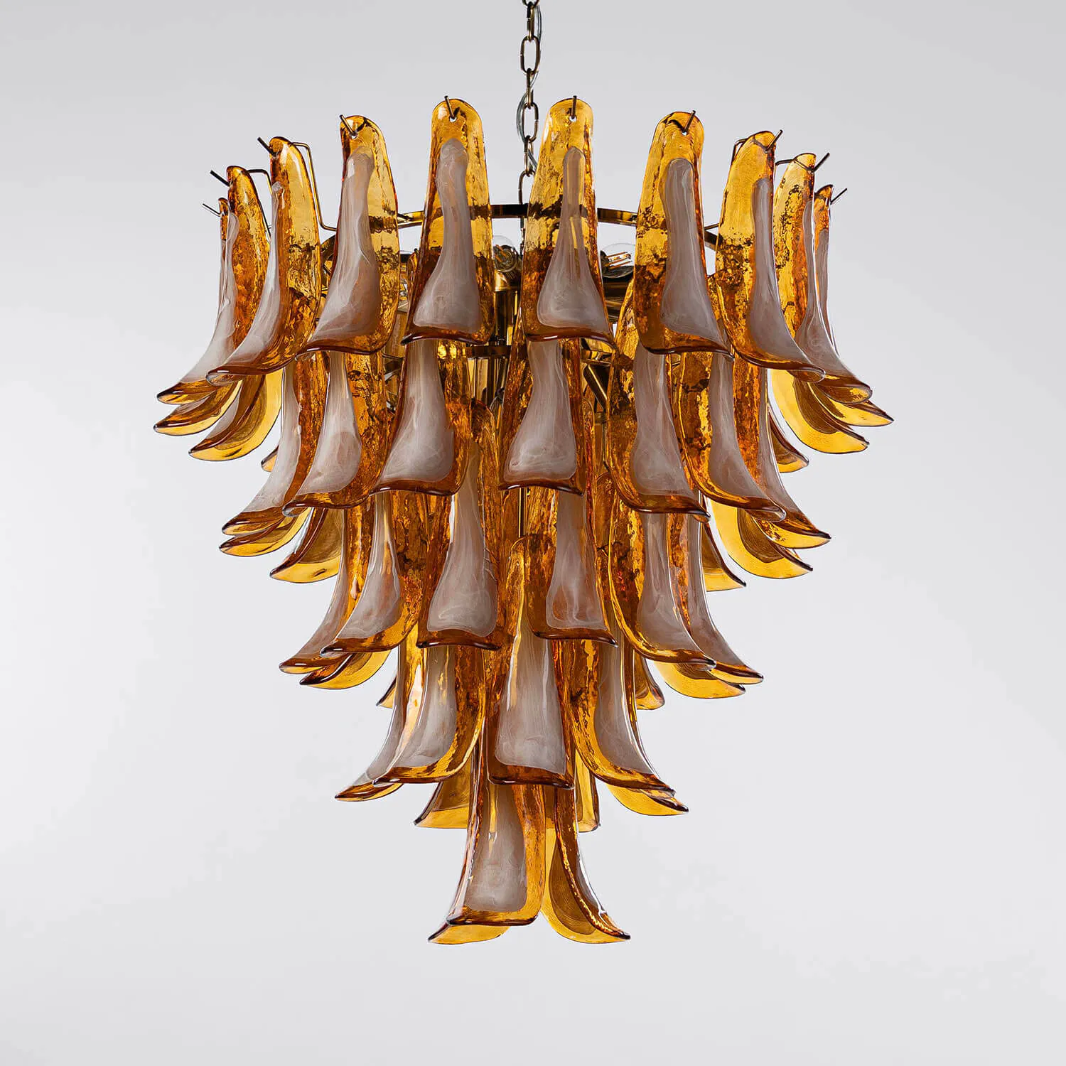Kristallkrona Ø66xH75cm Amber/Mässing - Livorno