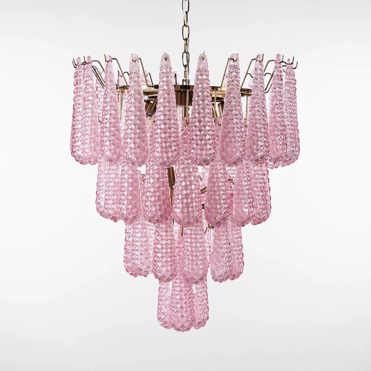 Kristallkrona Ø66xH75cm Mässing/Rosa - Neapel