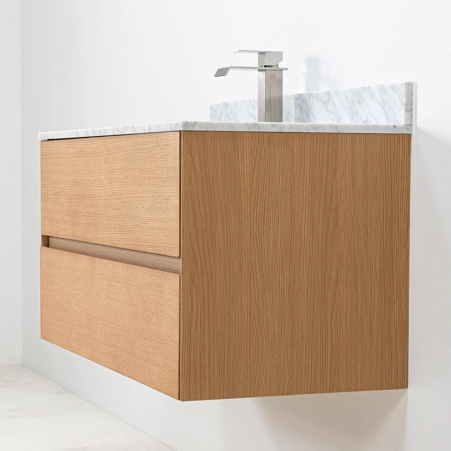 Badrumskommod Ek 100cm Vit Marmor - Marstrand