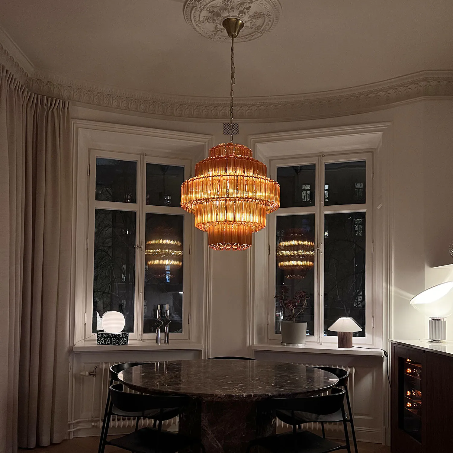 Kristallkrona Ø65cm Verona Bärnsten